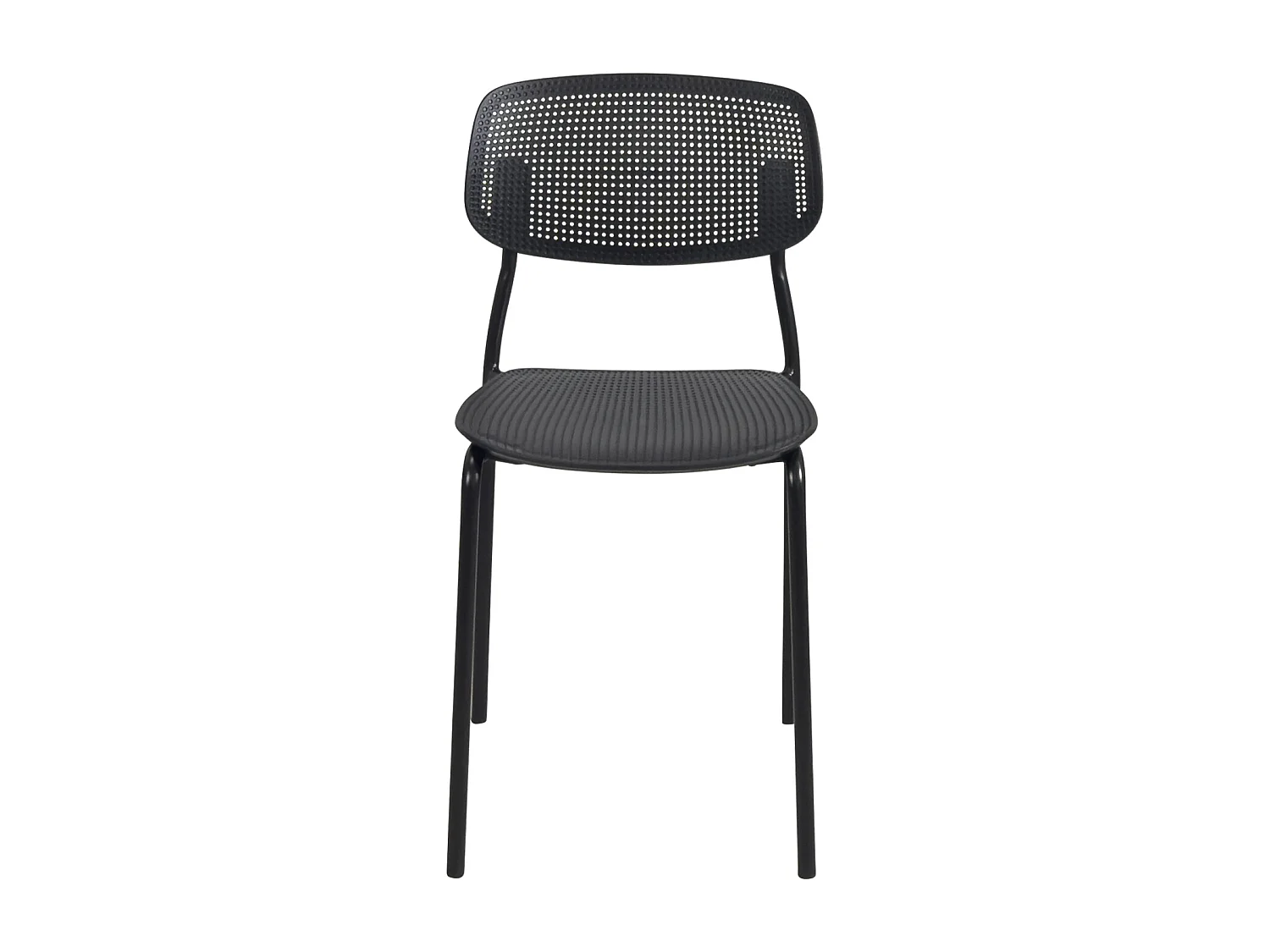 Lot de 4 chaises de cuisine empilables AZA (noir)