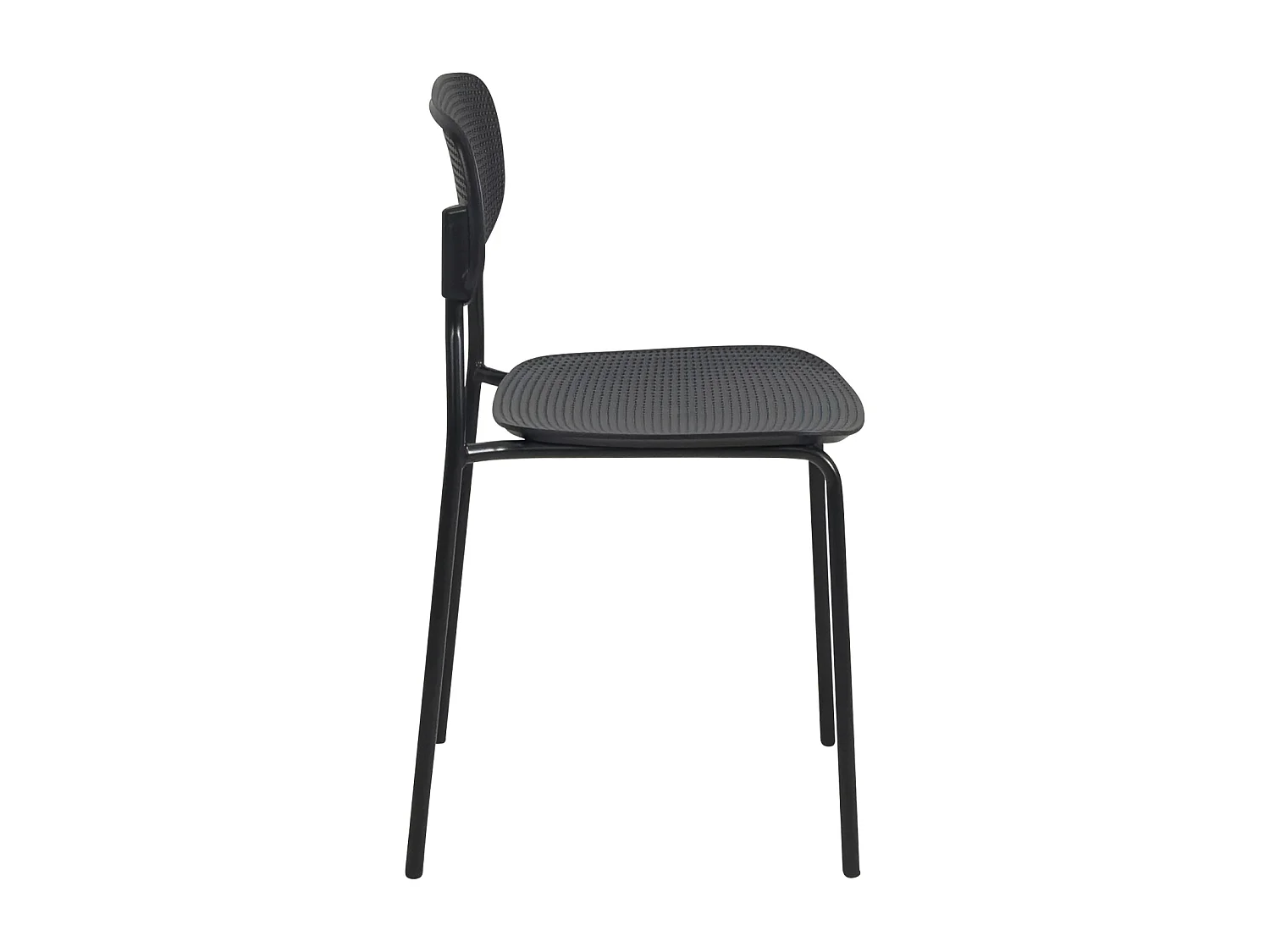 Lot de 4 chaises de cuisine empilables AZA (noir)