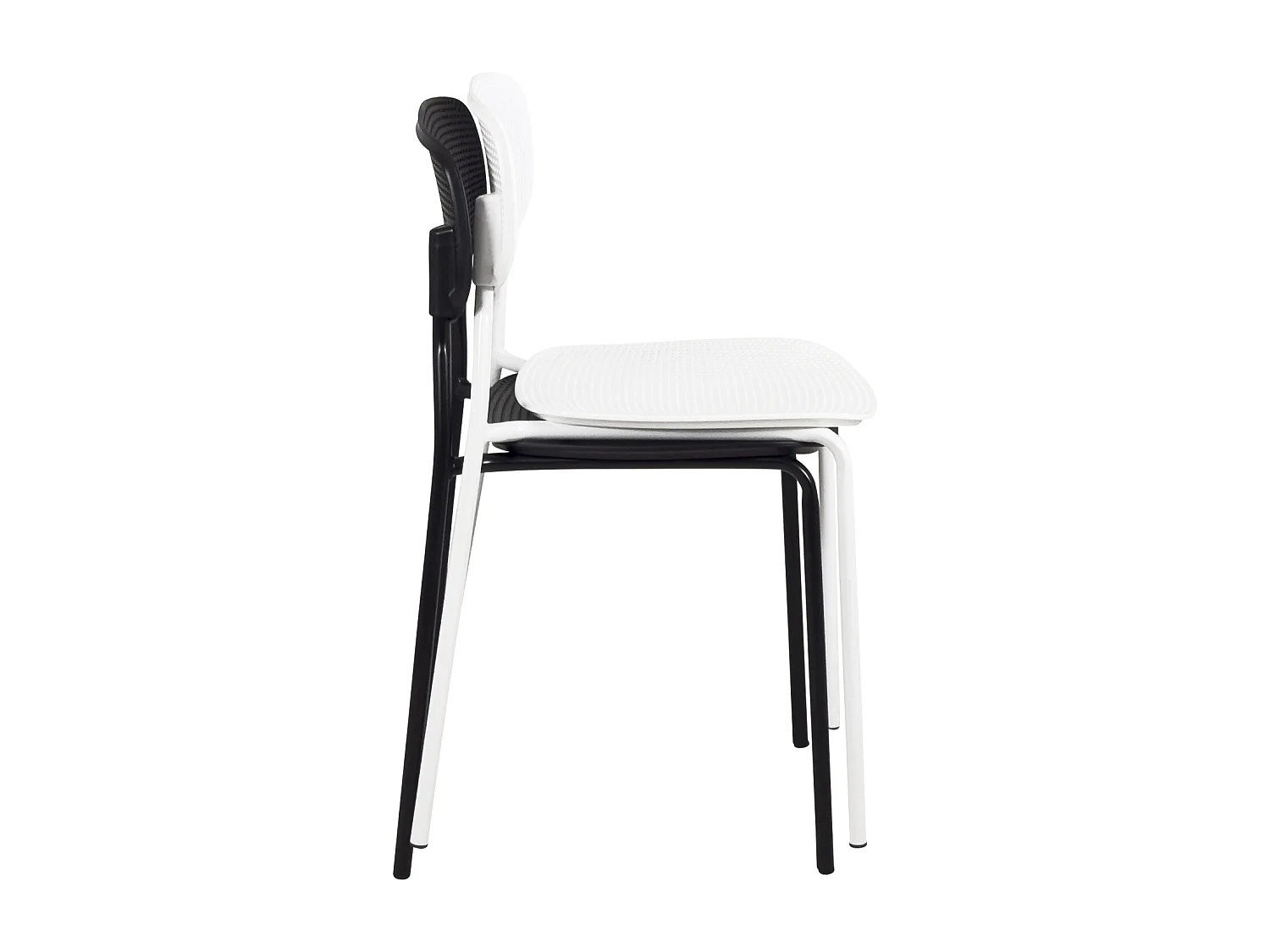 Lot de 4 chaises de cuisine empilables AZA (noir)