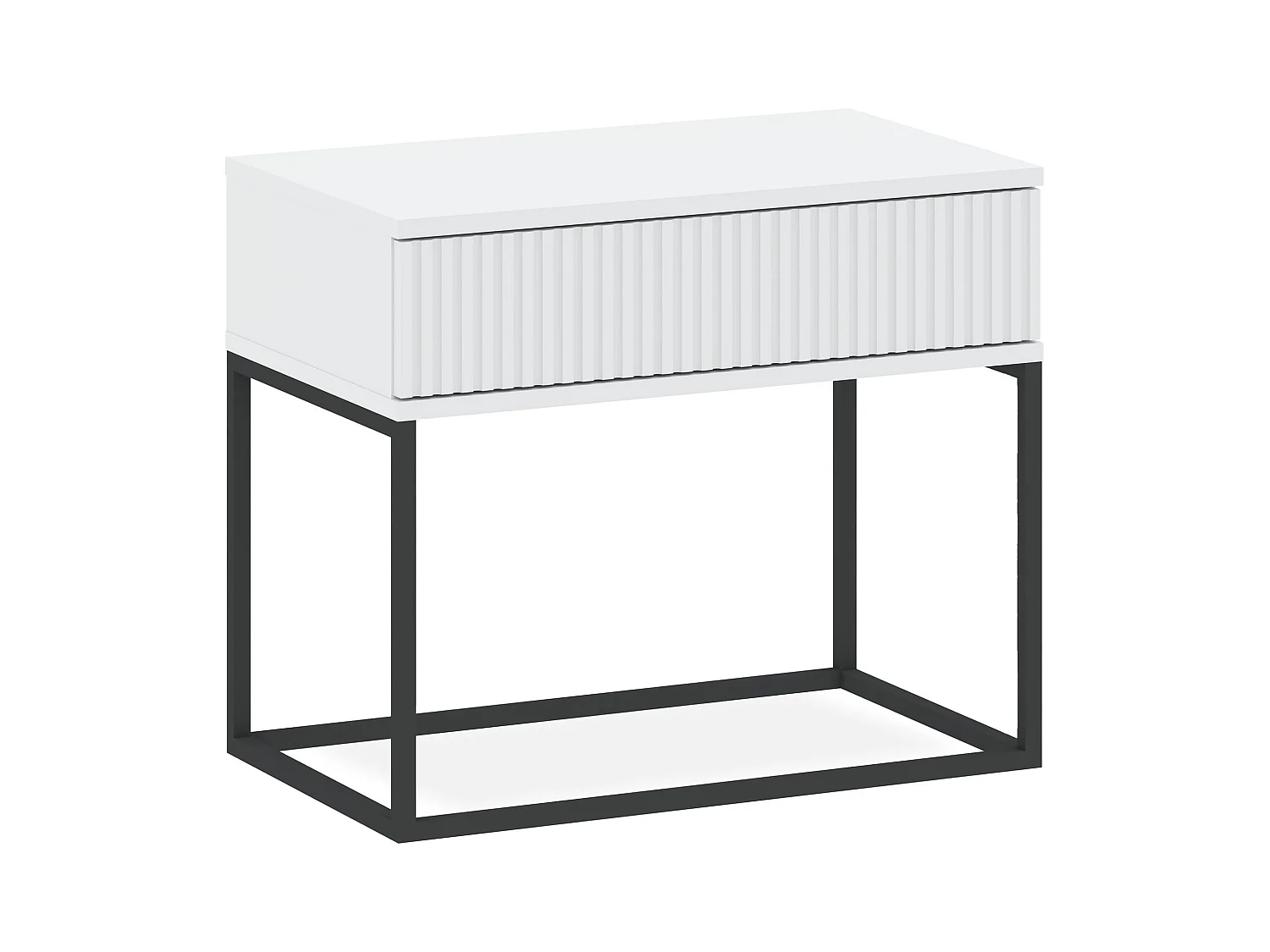 Table de chevet RECTUS blanc, dimensions 39x52x60 cm, idéal pour chambres