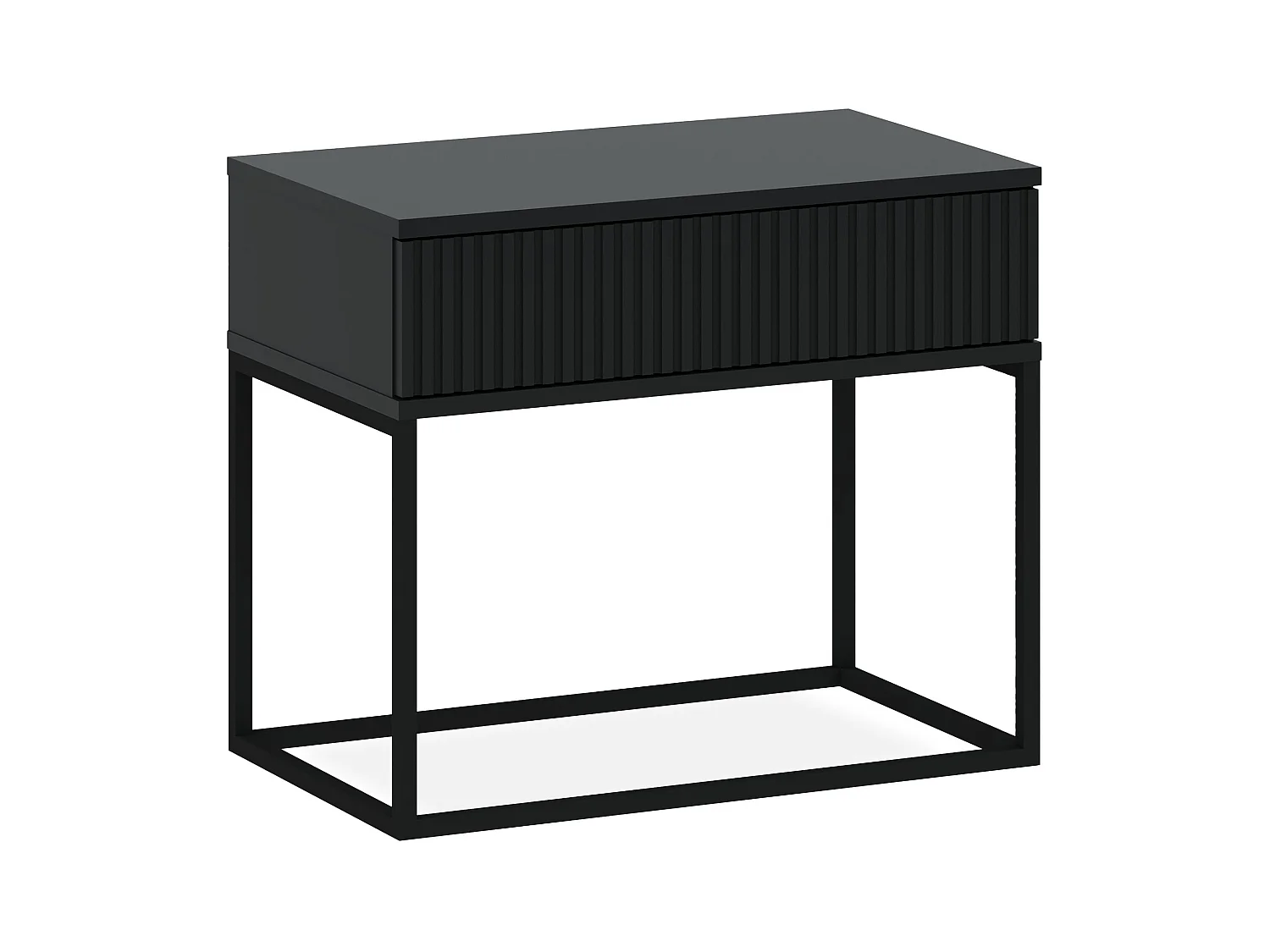 Table de chevet RECTUS anthracite, dimensions 39x52x60 cm, grand espace de rangement