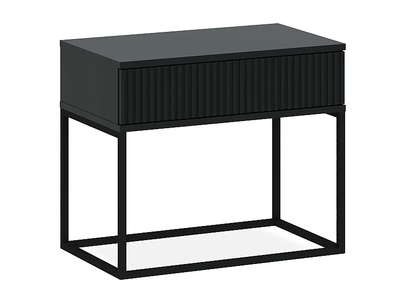 Table de chevet RECTUS anthracite, dimensions 39x52x60 cm, grand espace de rangement