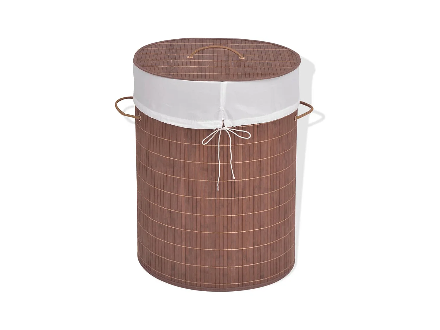 Panier à linge ovale Bambou Marron
