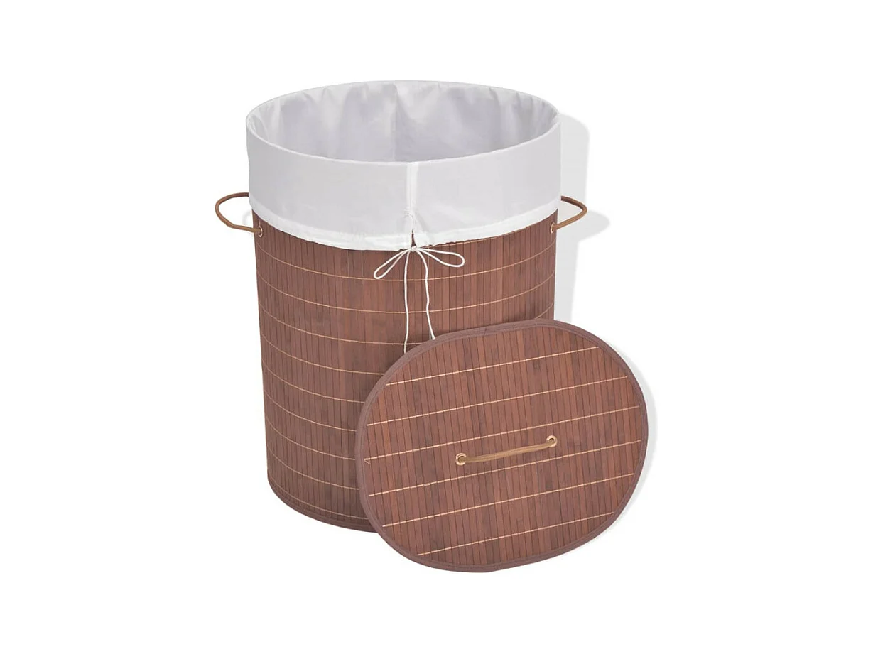Panier à linge ovale Bambou Marron