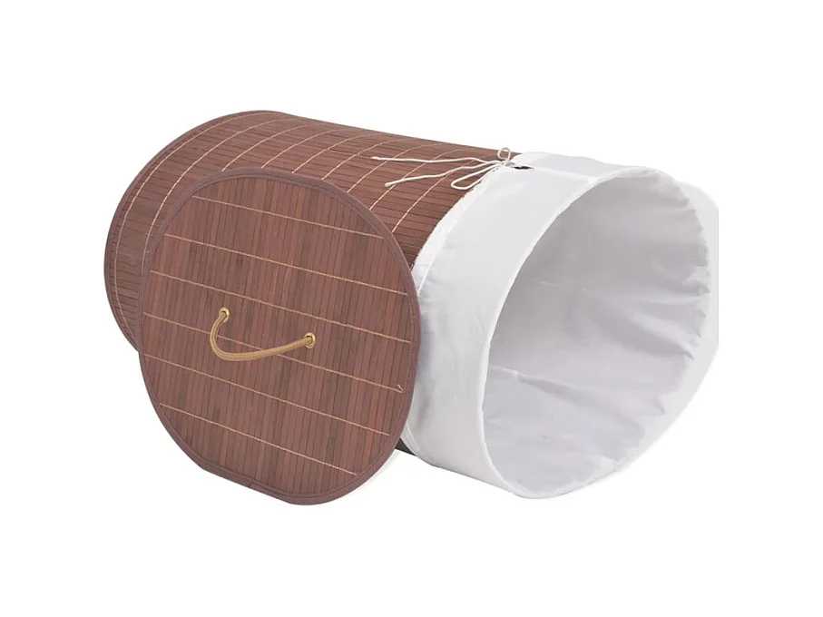 Panier à linge ovale Bambou Marron