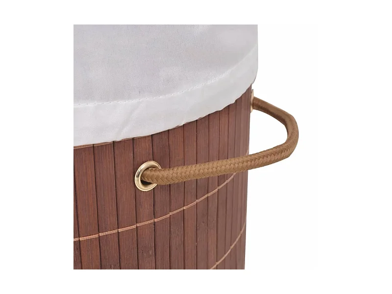 Panier à linge ovale Bambou Marron
