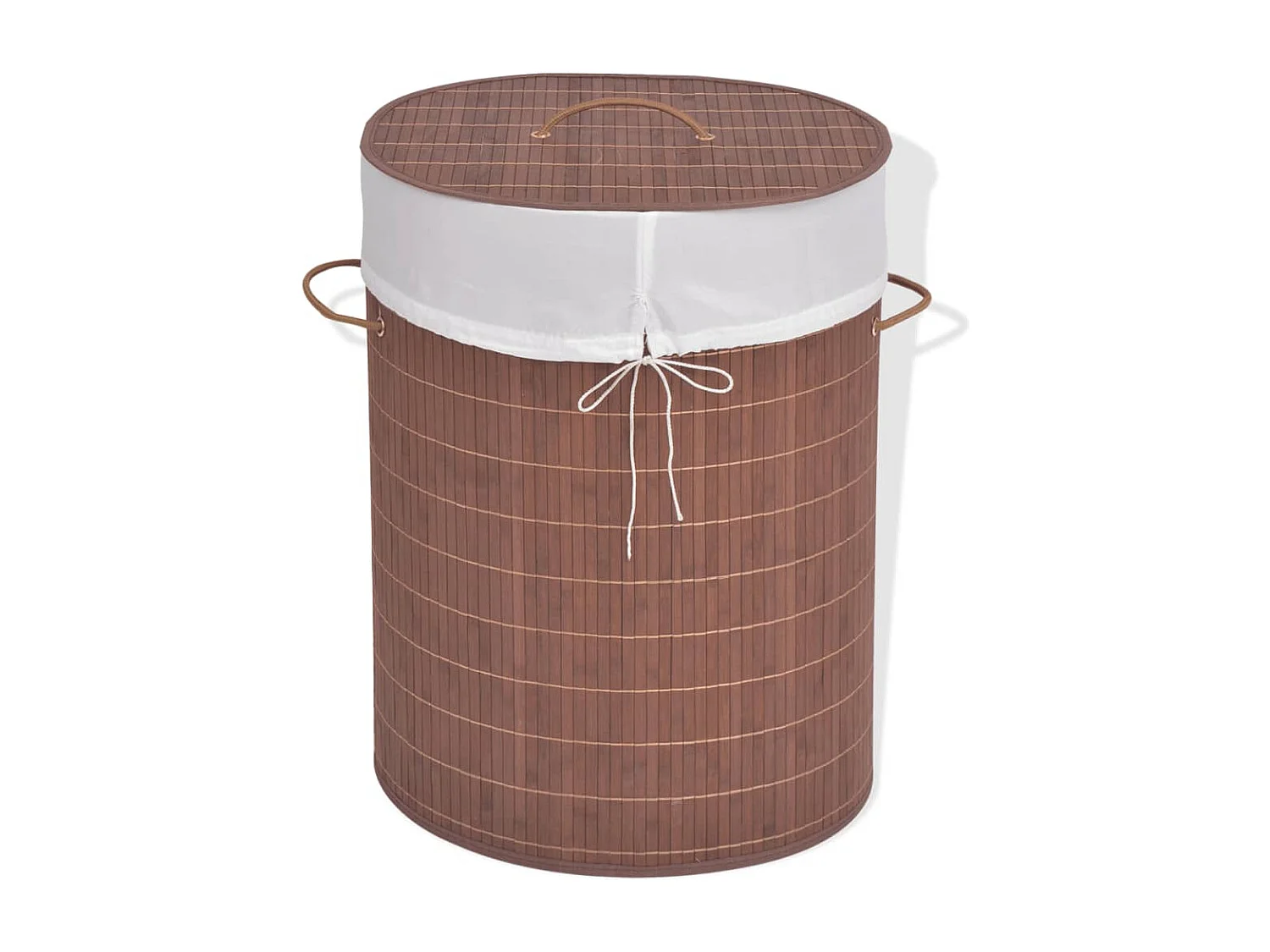 Panier à linge ovale Bambou Marron