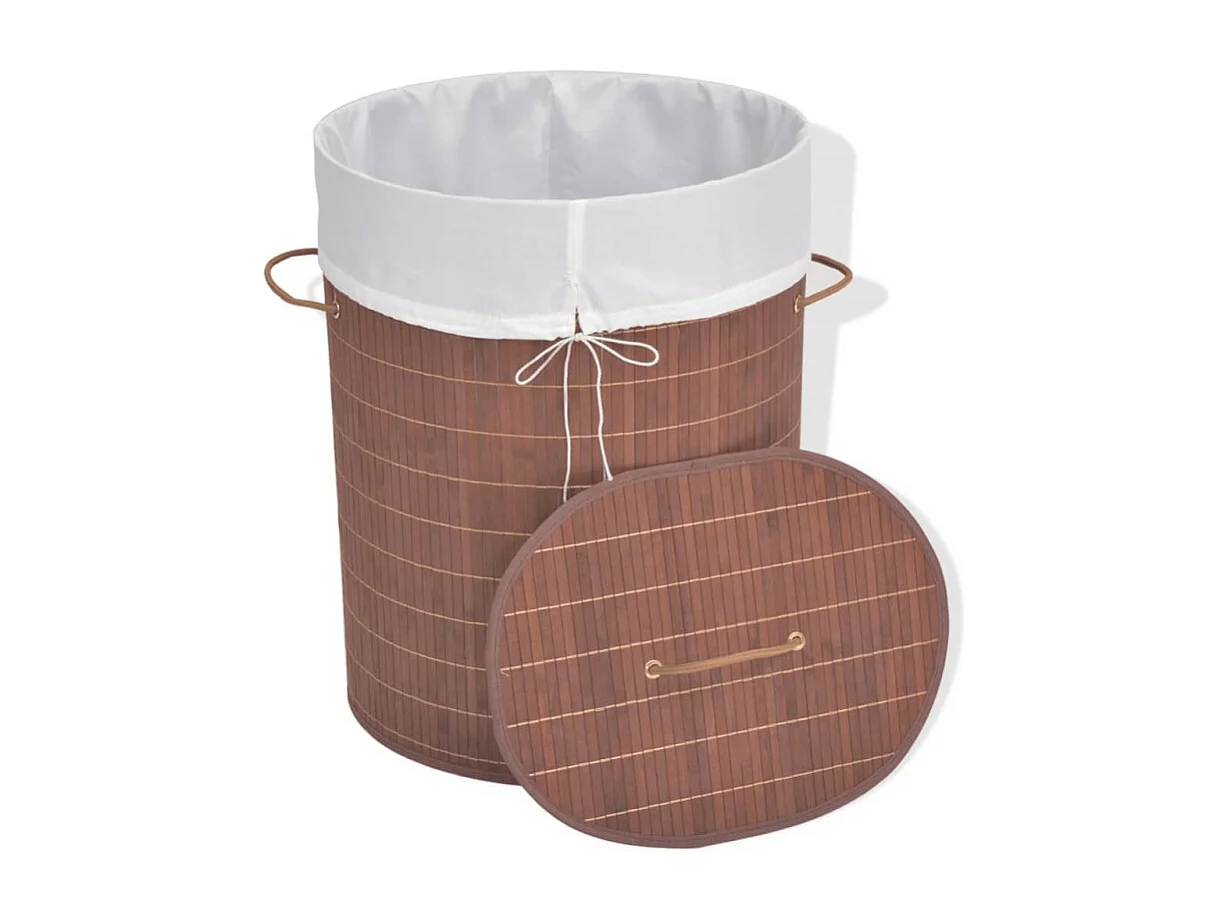 Panier à linge ovale Bambou Marron