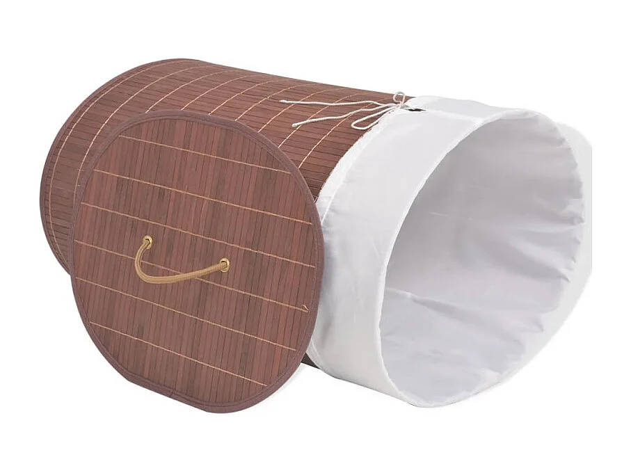 Panier à linge ovale Bambou Marron