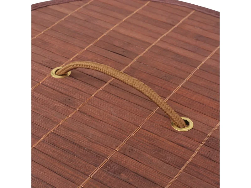Panier à linge rond Bambou Marron
