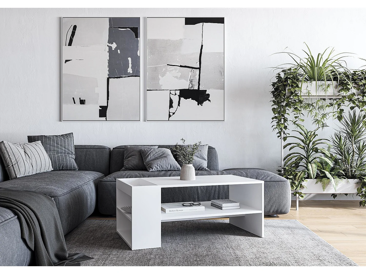 Tavolino da caffè Murcia/piano per mobile/bianco