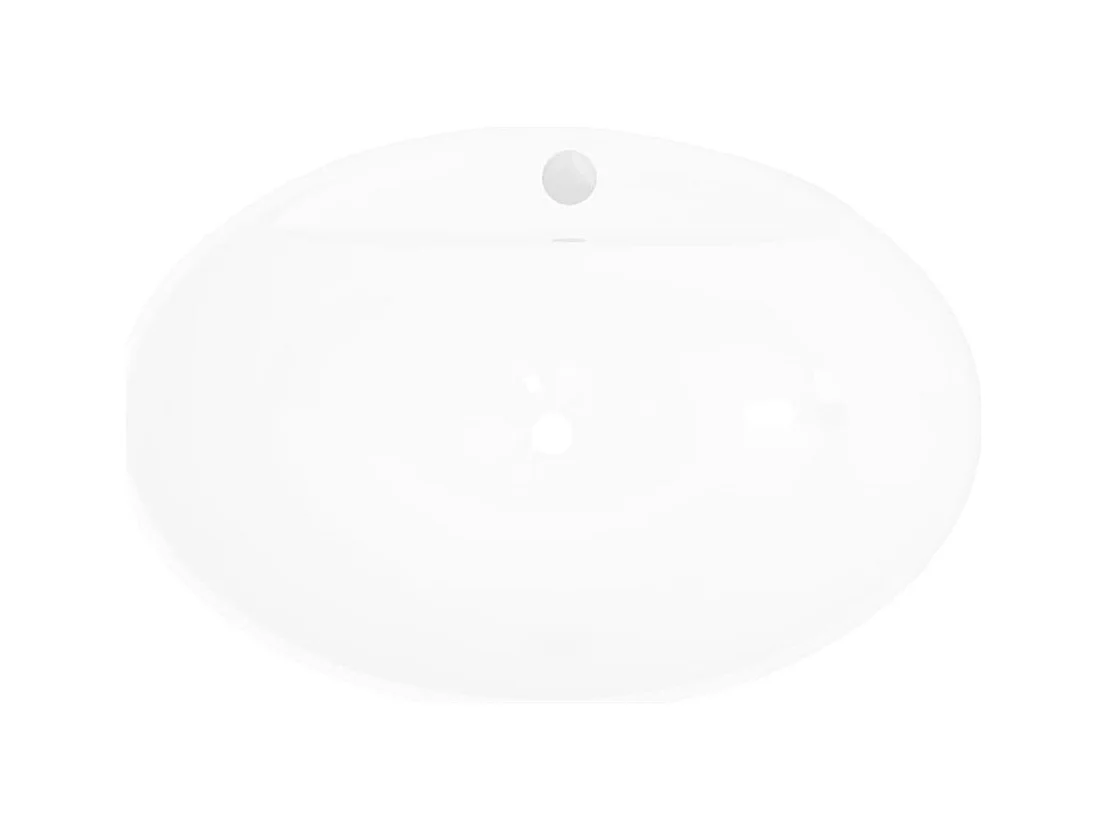 Lavabo ovale en céramique avec trou de robinet
