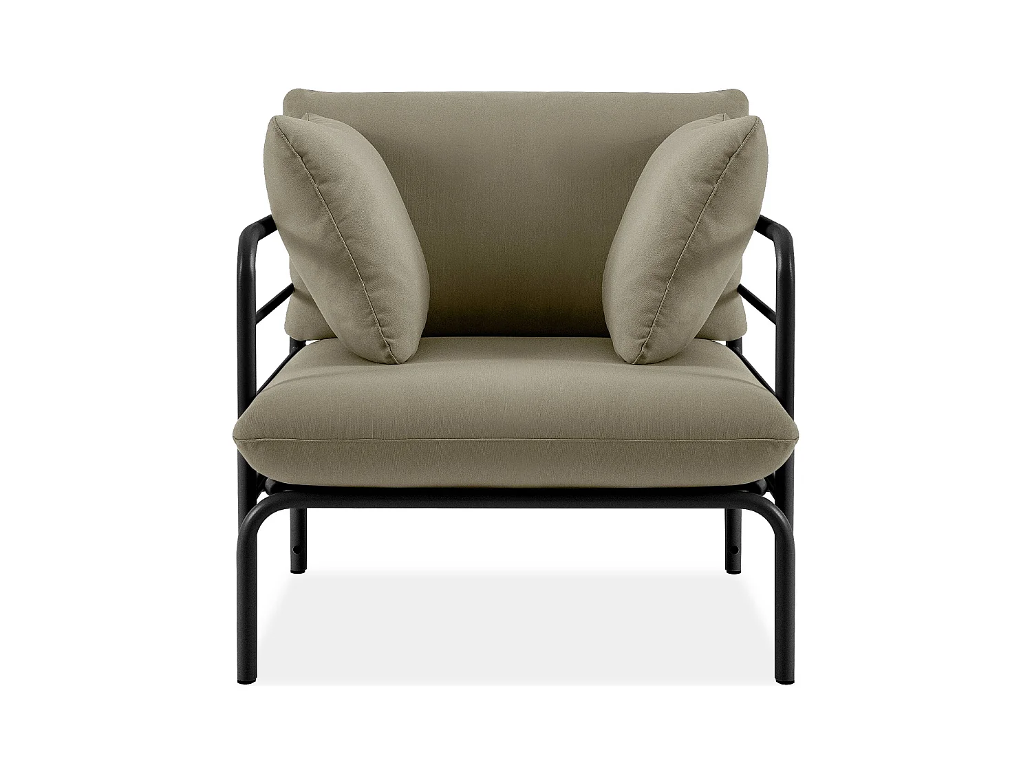 Gartensessel RAMBE anthrazitgrau und beige, Maße 79x80x80 cm, moderner Stil