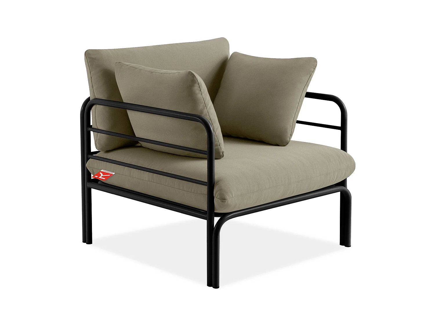 Fauteuil de jardin RAMBE anthracite et beige, dimensions 79x80x80 cm, style moderne