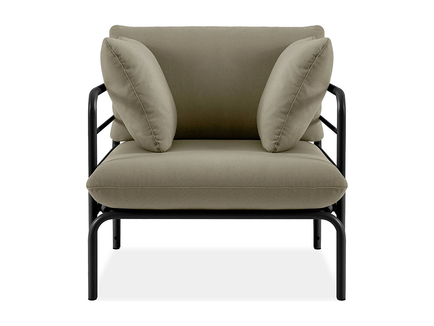 Gartensessel RAMBE anthrazitgrau und beige, Maße 79x80x80 cm, moderner Stil