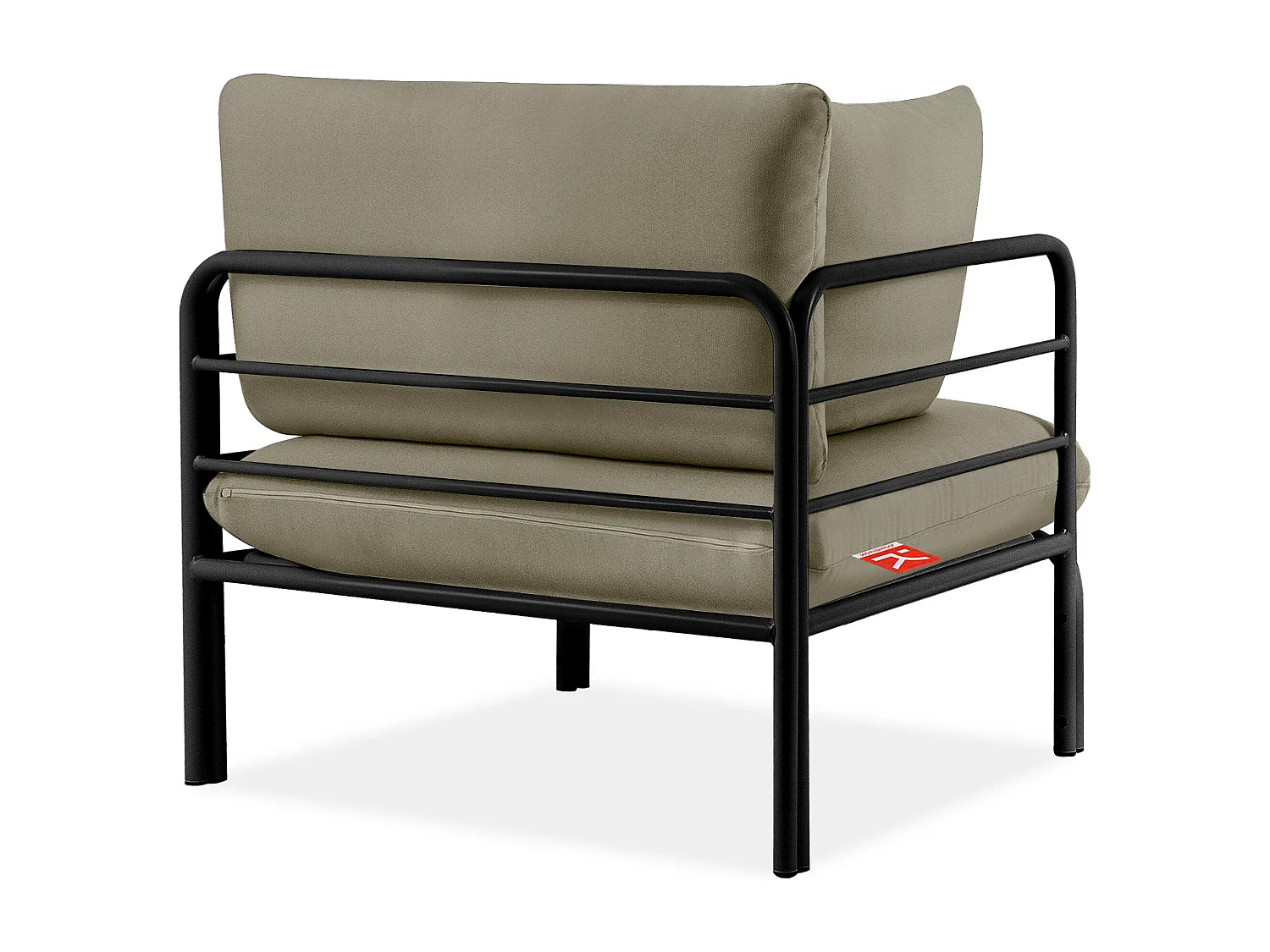 Gartensessel RAMBE anthrazitgrau und beige, Maße 79x80x80 cm, moderner Stil