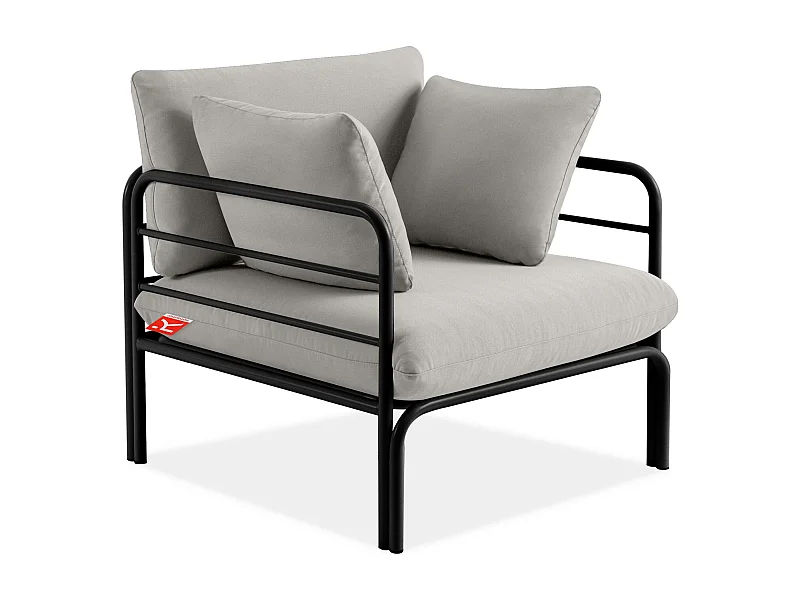 Gartensessel RAMBE anthrazitgrau und grau, Maße 79x80x80 cm, optimaler Komfort