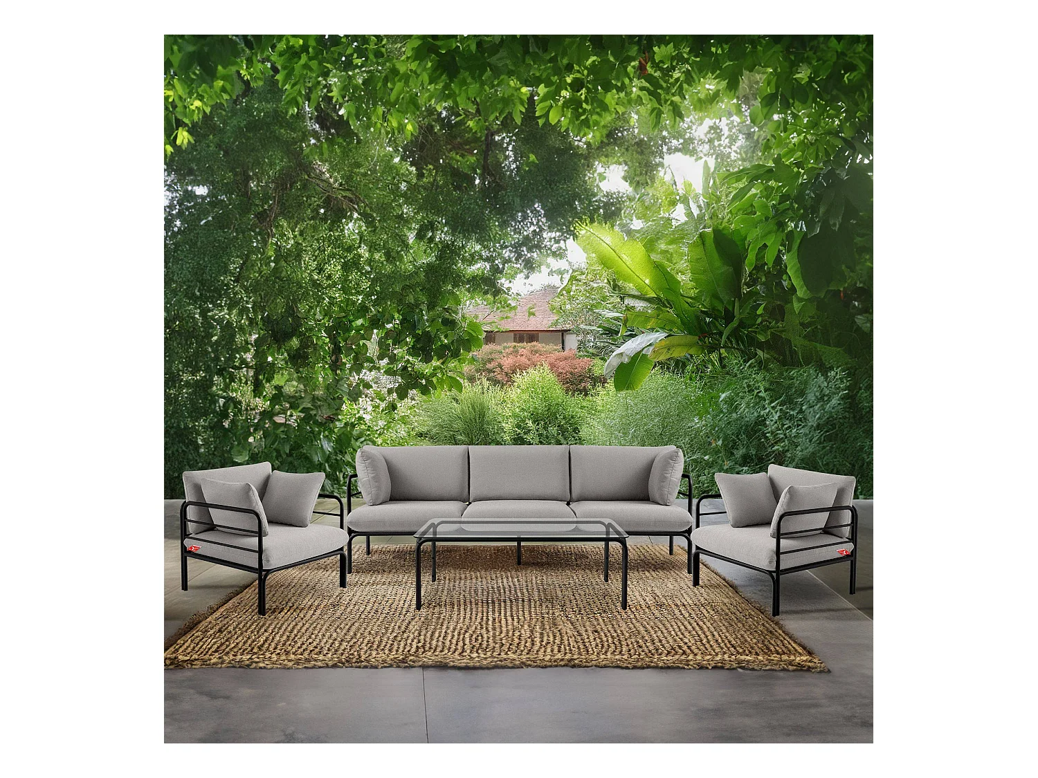 Gartensessel RAMBE anthrazitgrau und grau, Maße 79x80x80 cm, optimaler Komfort