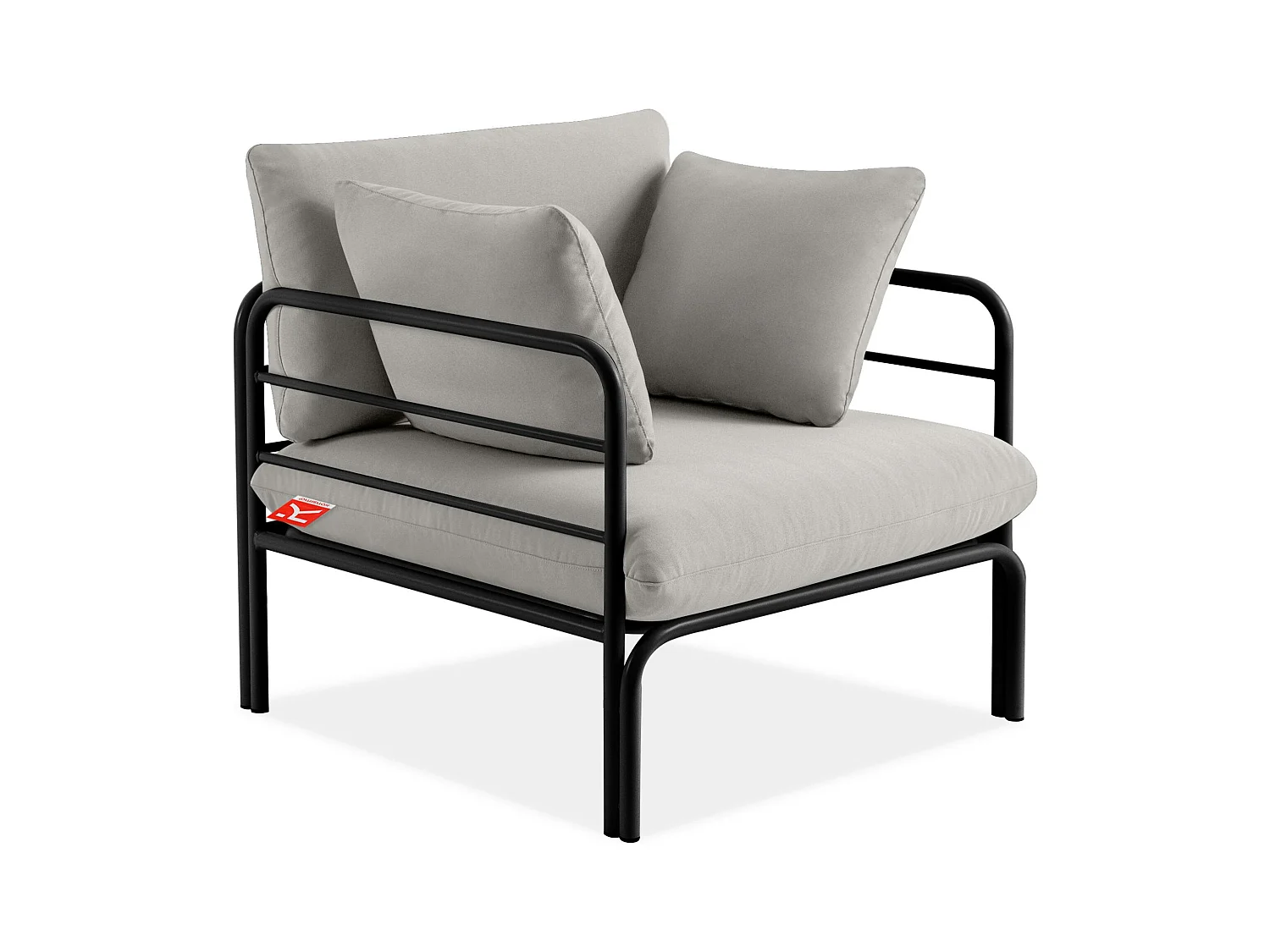 Fauteuil de jardin RAMBE anthracite et gris, dimensions 79x80x80 cm, confort optimal