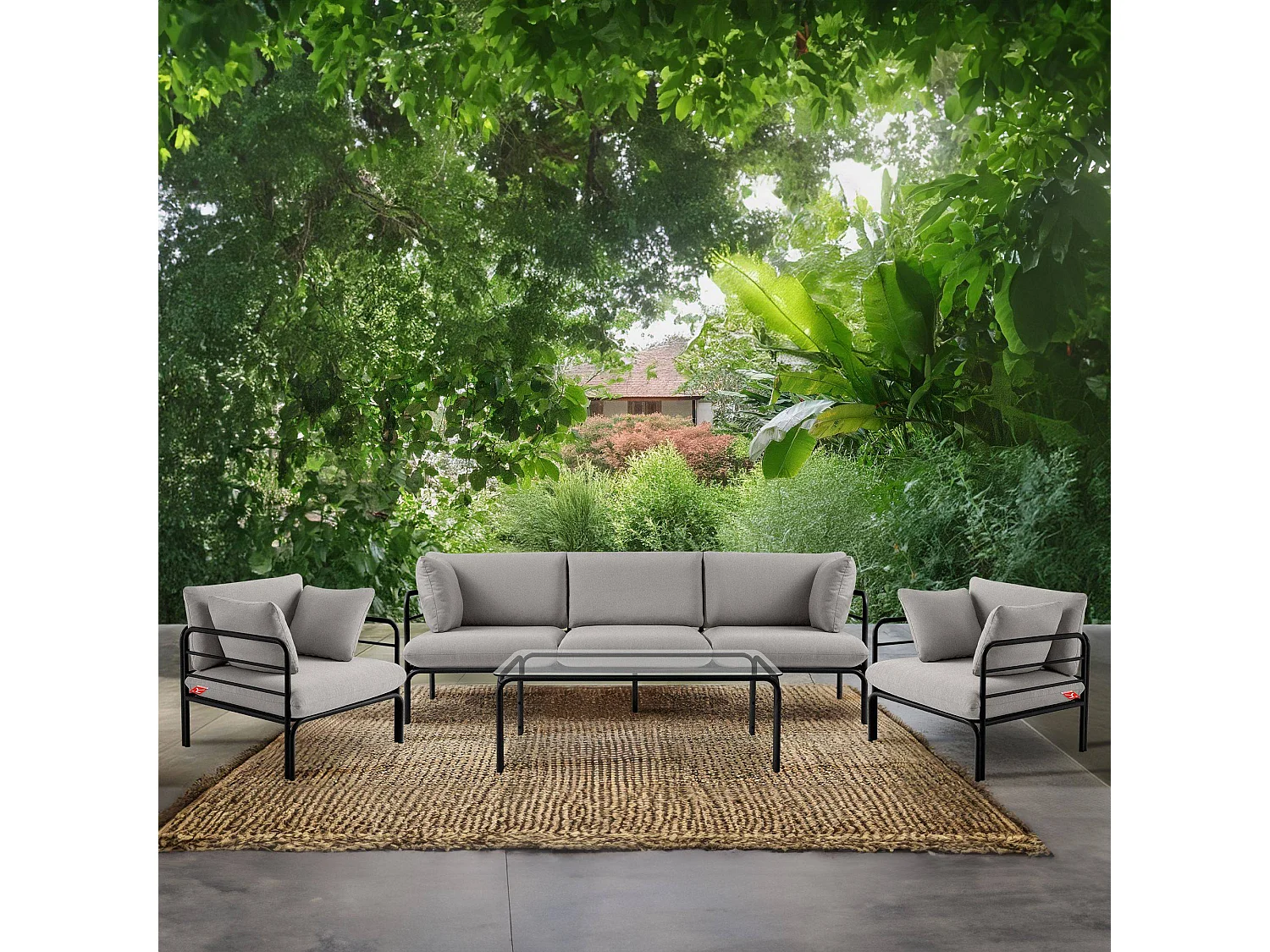 Gartensessel RAMBE anthrazitgrau und grau, Maße 79x80x80 cm, optimaler Komfort