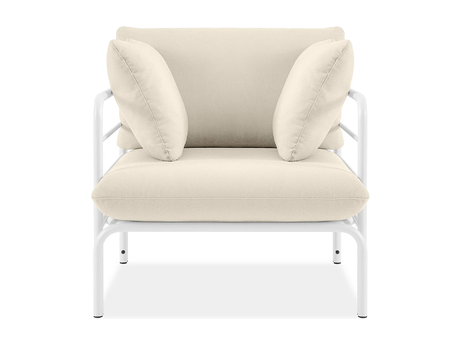 Gartensessel RAMBE weiß und gebrochenes Weiß, Maße 79x80x80 cm, ideal für den Garten