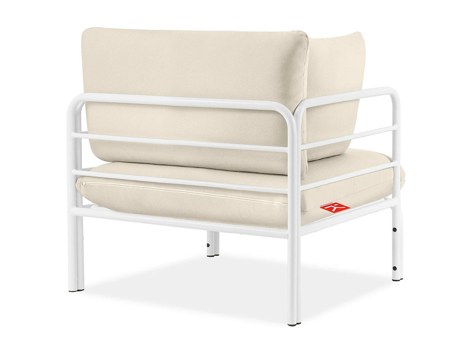 Gartensessel RAMBE weiß und gebrochenes Weiß, Maße 79x80x80 cm, ideal für den Garten