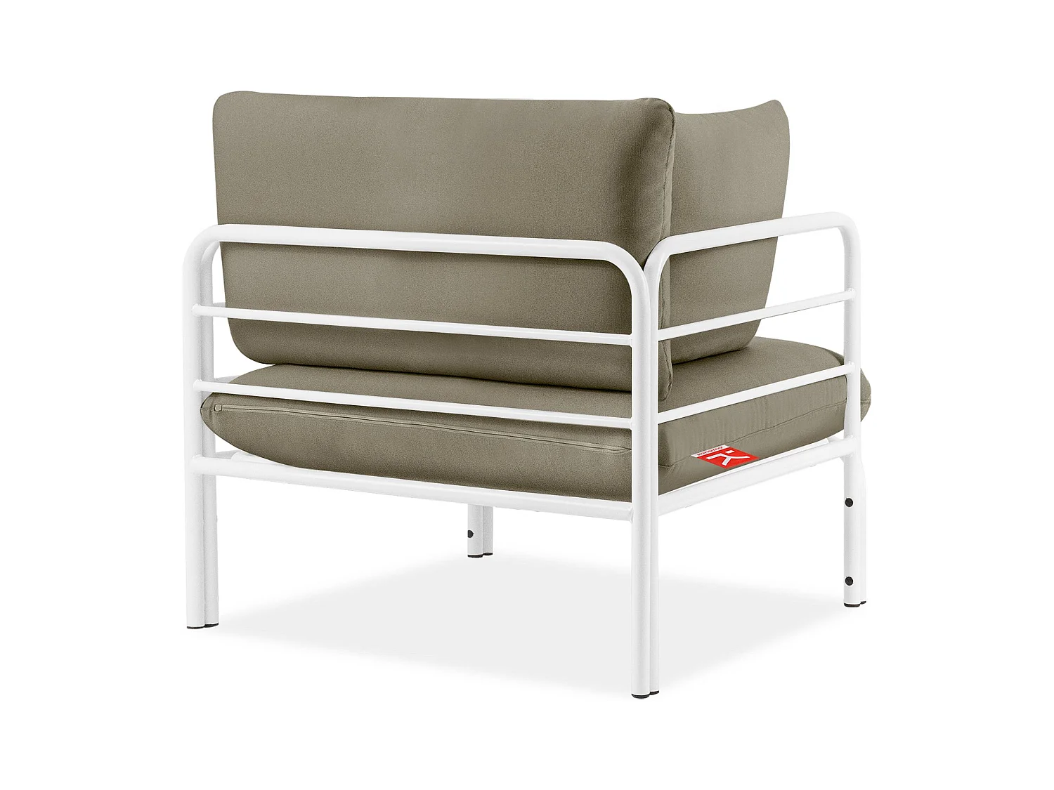 Gartensessel RAMBE weiß und beige, Maße 79x80x80 cm, perfekt für den Außenbereich