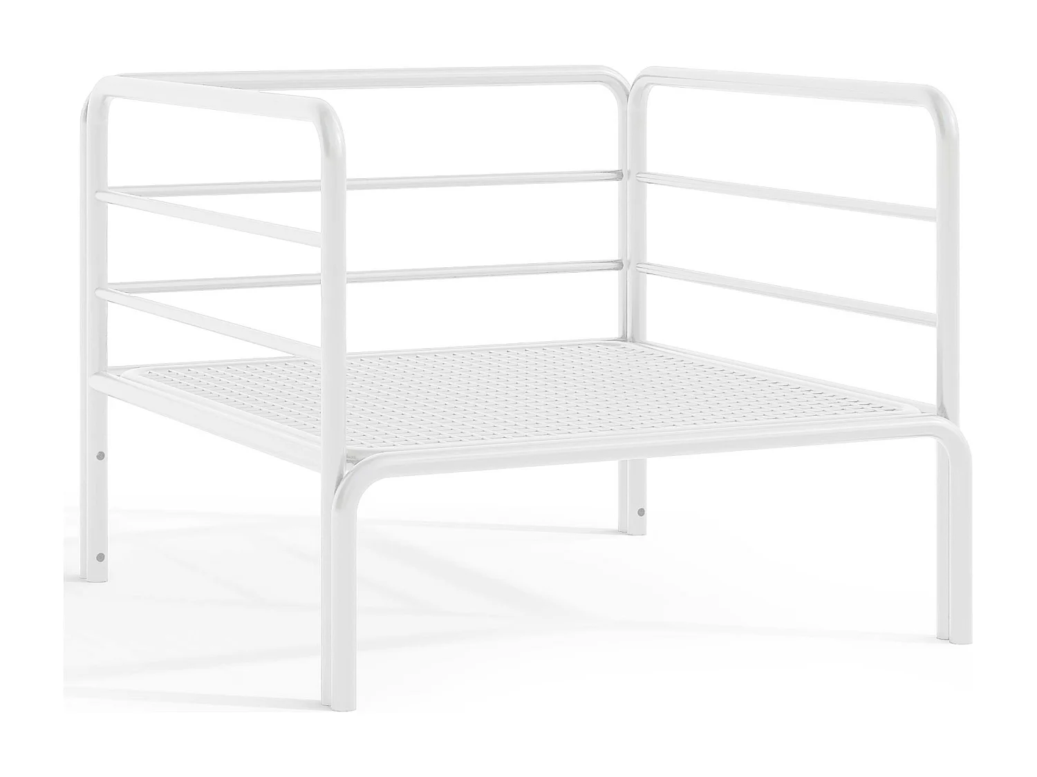 Gartensessel RAMBE weiß und beige, Maße 79x80x80 cm, perfekt für den Außenbereich