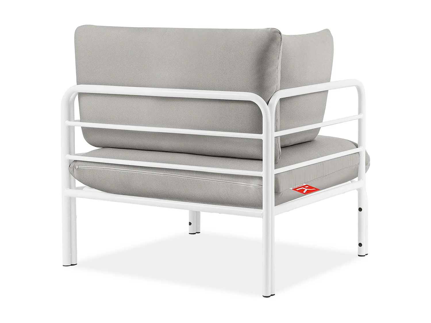 Gartensessel RAMBE weiß und grau, Maße 79x80x80 cm, zeitgemäßes Design