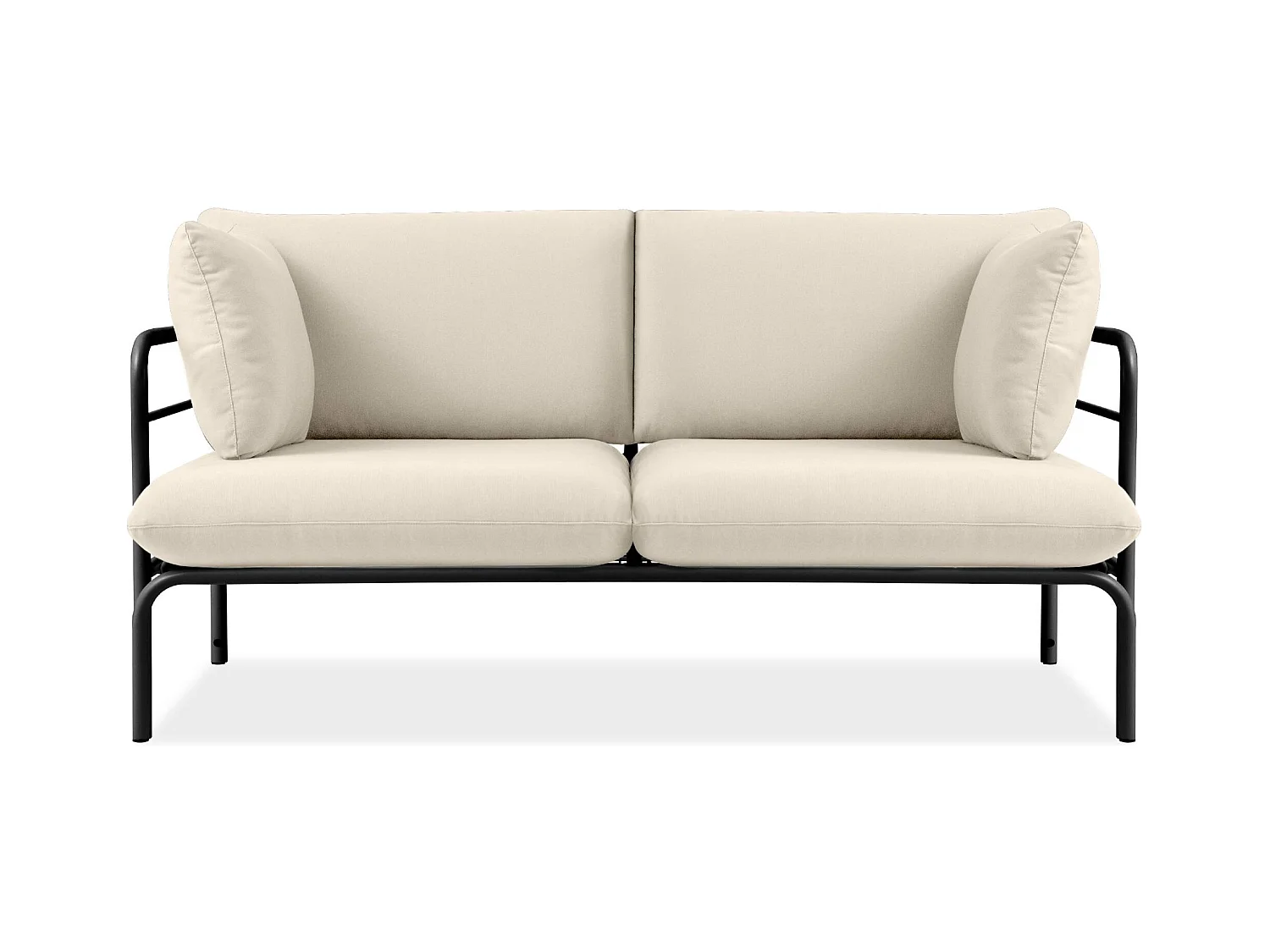 Canapé de jardin RAMBE gris et blanc cassé, dimensions 150x80x80 cm, confortable et élégant