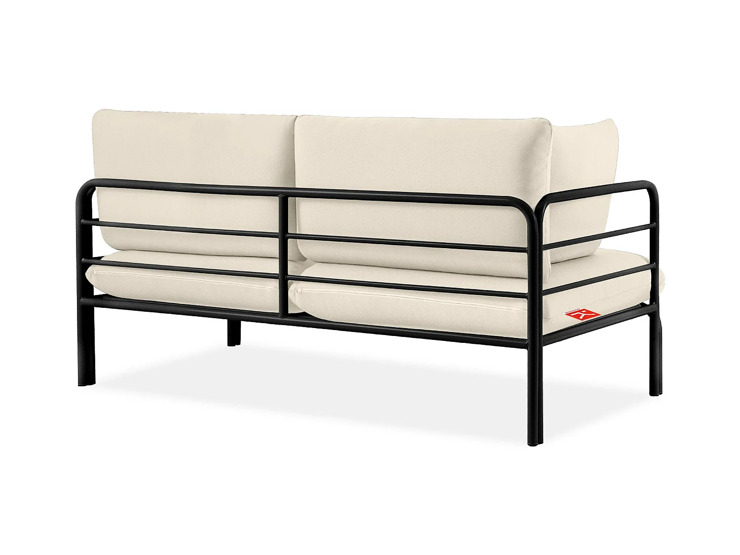 Canapé de jardin RAMBE gris et blanc cassé, dimensions 150x80x80 cm, confortable et élégant