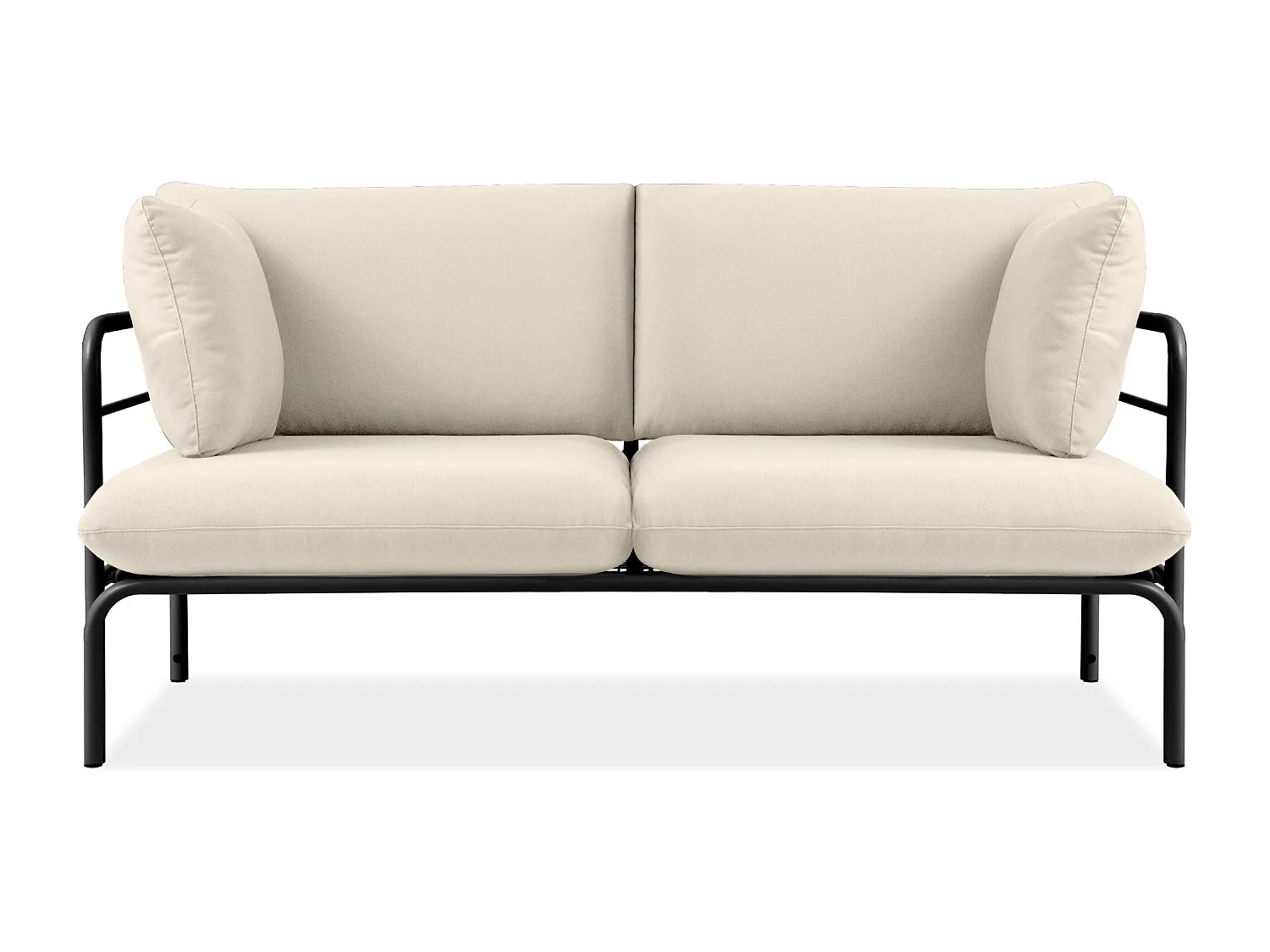 Canapé de jardin RAMBE gris et blanc cassé, dimensions 150x80x80 cm, confortable et élégant