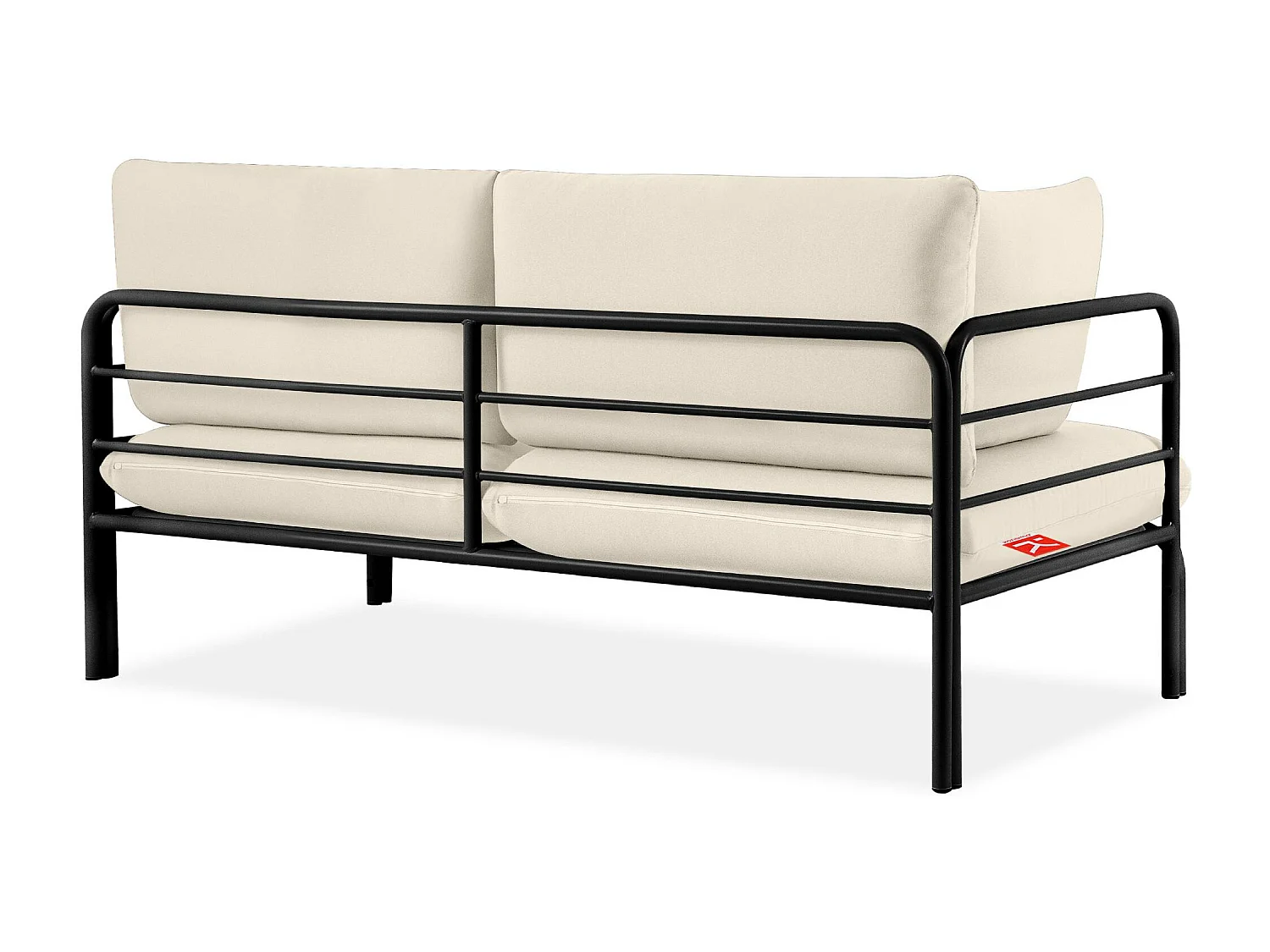 Canapé de jardin RAMBE gris et blanc cassé, dimensions 150x80x80 cm, confortable et élégant