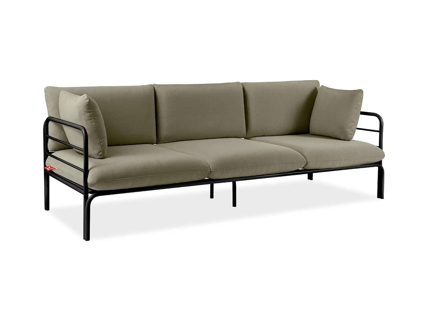 Canapé de jardin RAMBE anthracite et beige, dimensions 225x80x80 cm, style élégant