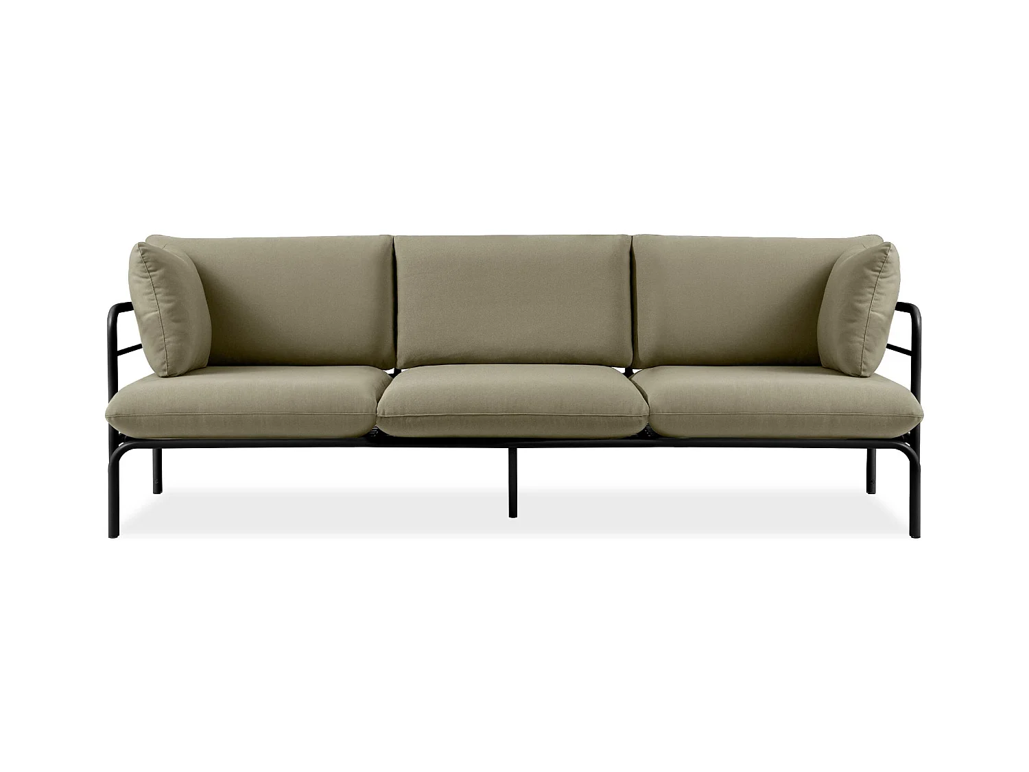 Canapé de jardin RAMBE anthracite et beige, dimensions 225x80x80 cm, style élégant