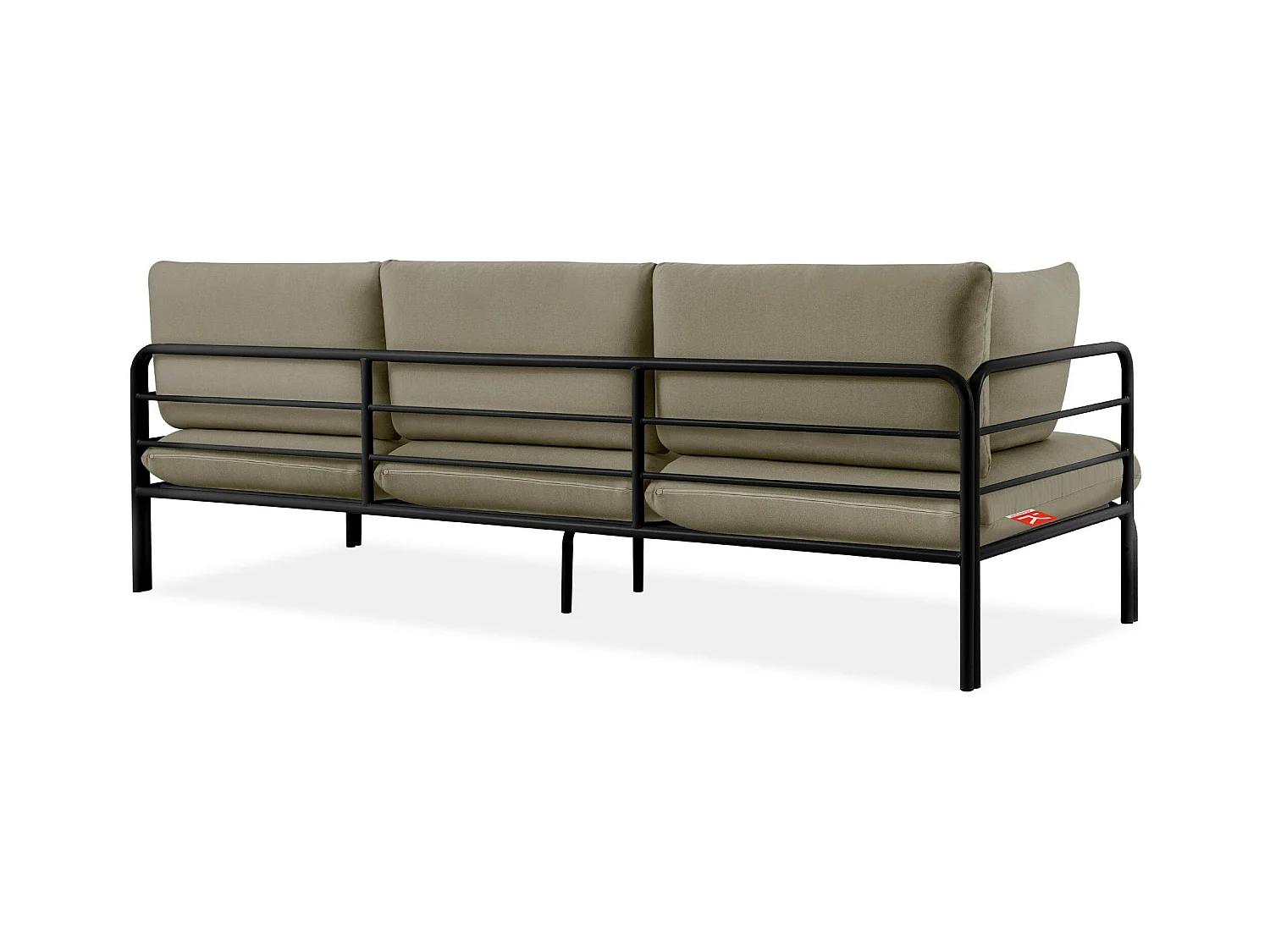 Canapé de jardin RAMBE anthracite et beige, dimensions 225x80x80 cm, style élégant