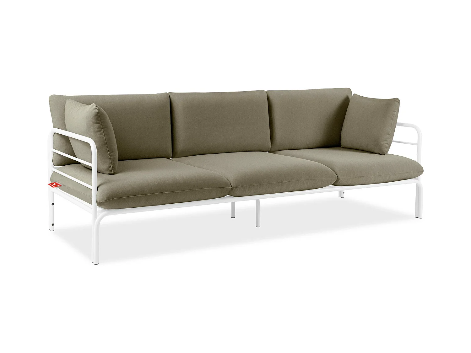 Canapé de jardin RAMBE blanc et beige, dimensions 225x80x80 cm, idéal pour espaces extérieurs