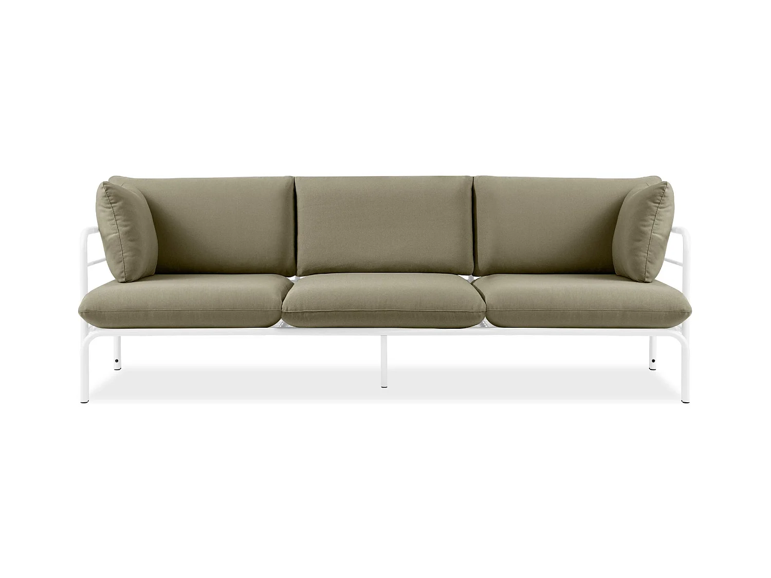 Canapé de jardin RAMBE blanc et beige, dimensions 225x80x80 cm, idéal pour espaces extérieurs