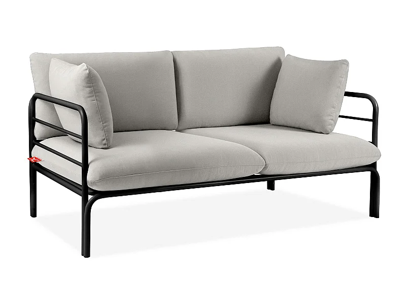 Gartensofa RAMBE anthrazitgrau und grau, Maße 150x80x80 cm, ideal für Grünflächen