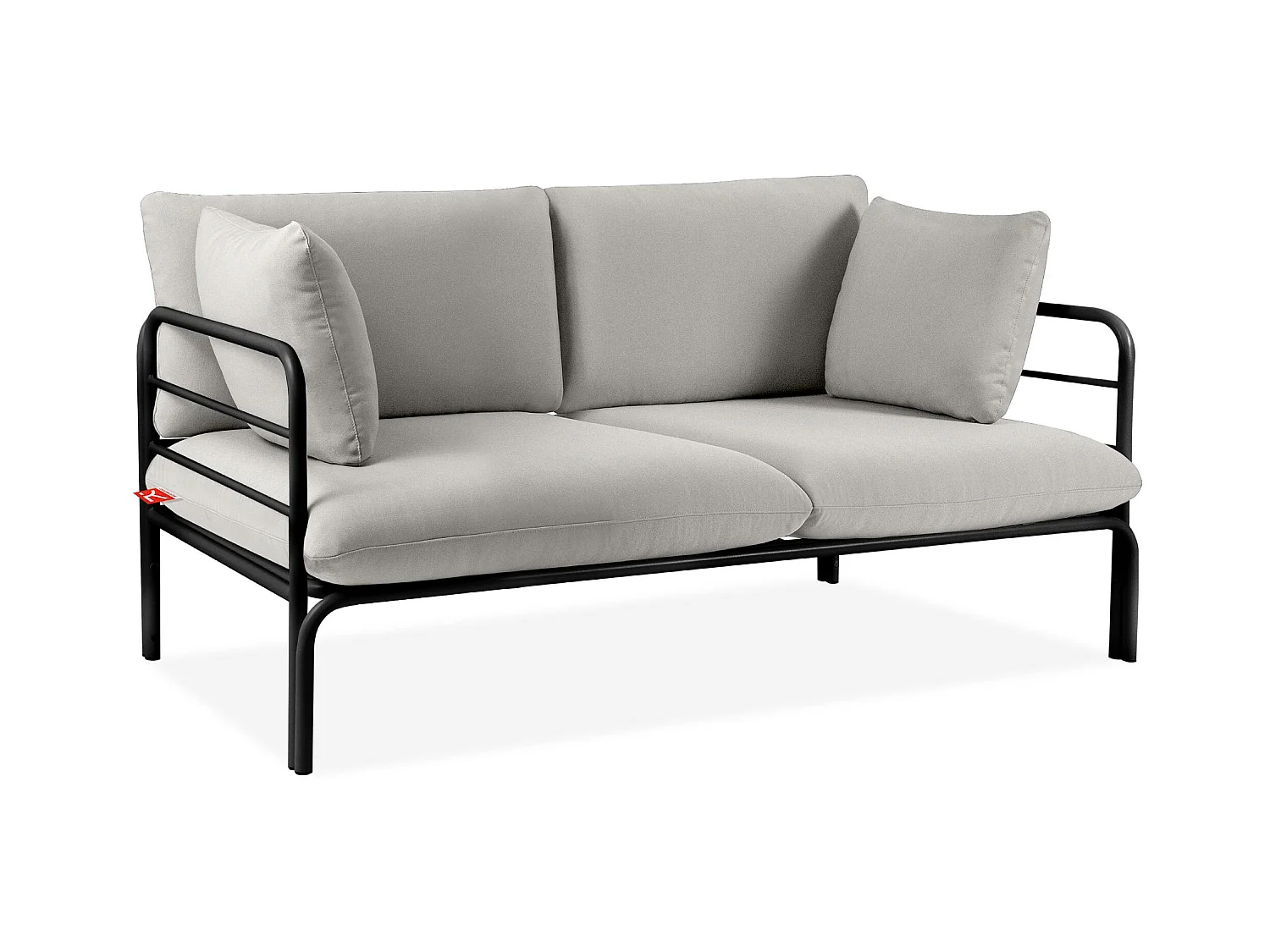 Canapé de jardin RAMBE anthracite et gris, dimensions 150x80x80 cm, idéal pour les espaces verts