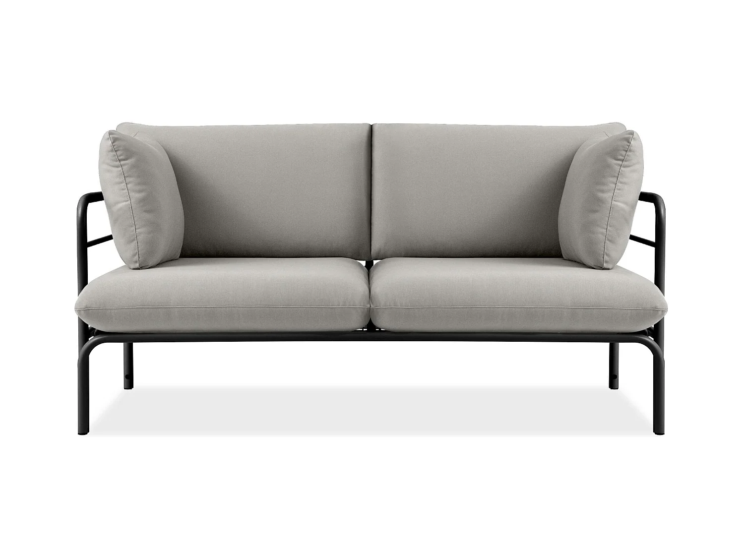 Canapé de jardin RAMBE anthracite et gris, dimensions 150x80x80 cm, idéal pour les espaces verts