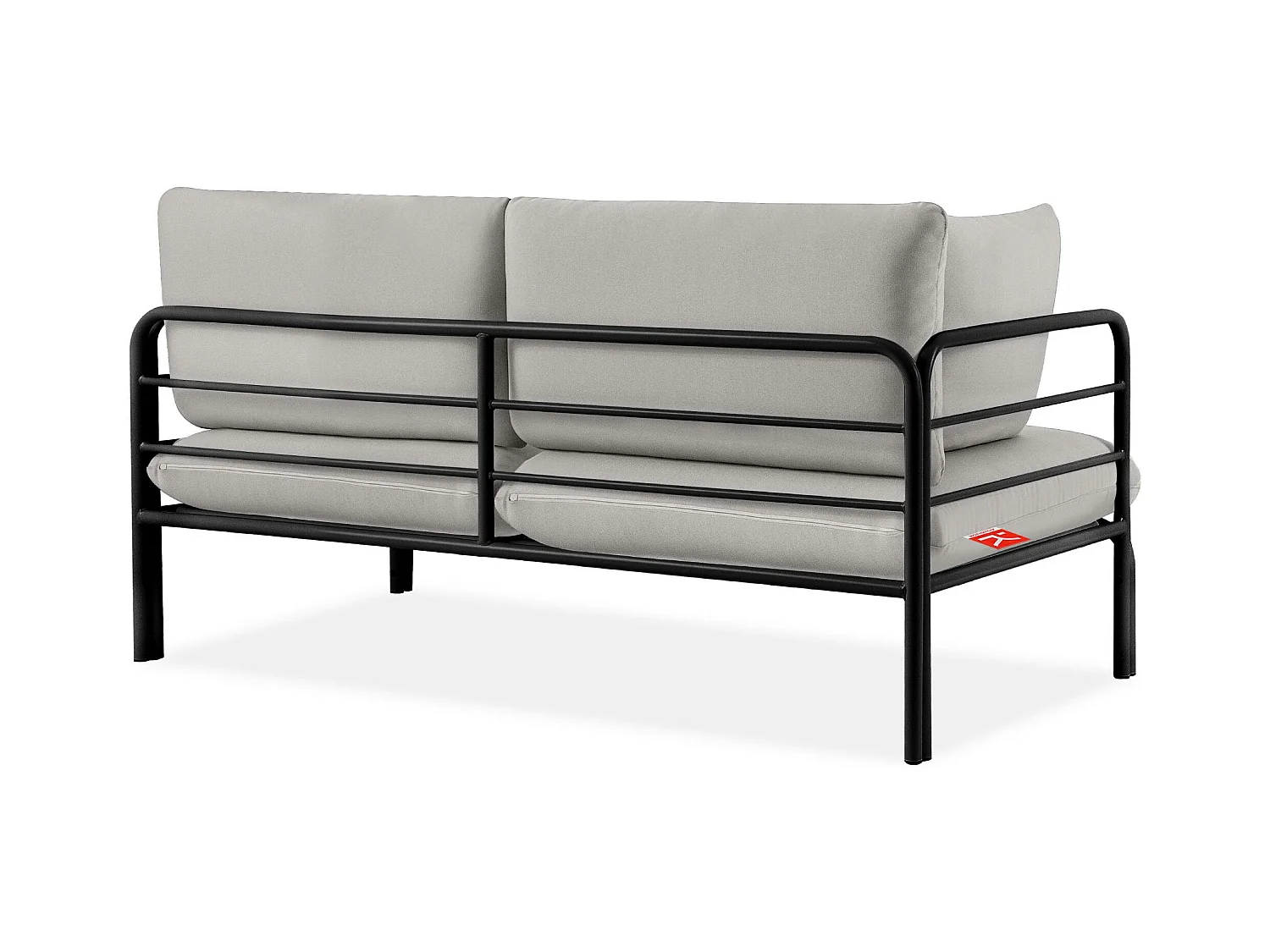 Canapé de jardin RAMBE anthracite et gris, dimensions 150x80x80 cm, idéal pour les espaces verts