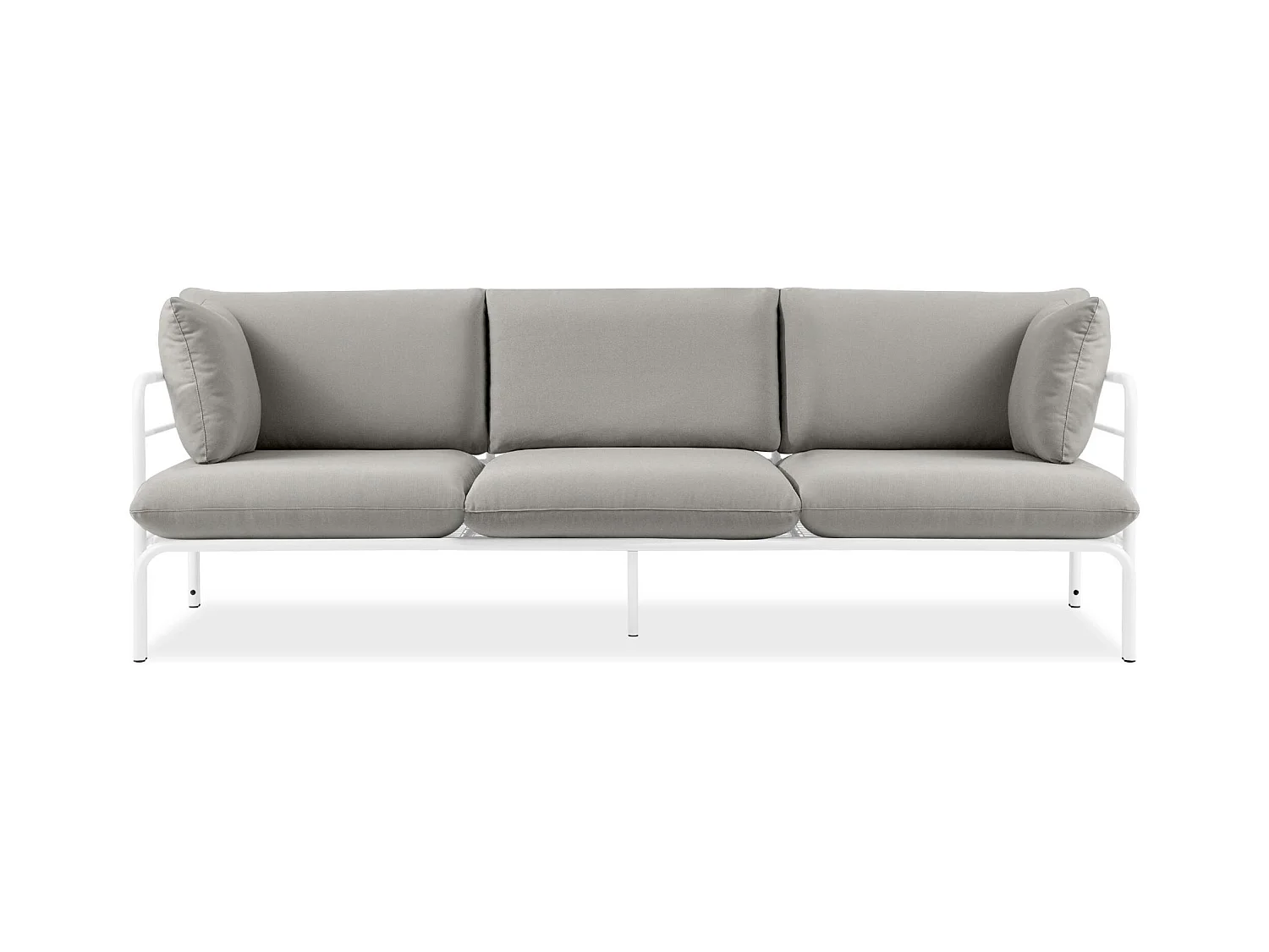 Canapé de jardin RAMBE blanc et gris, dimensions 225x80x80 cm, design contemporain