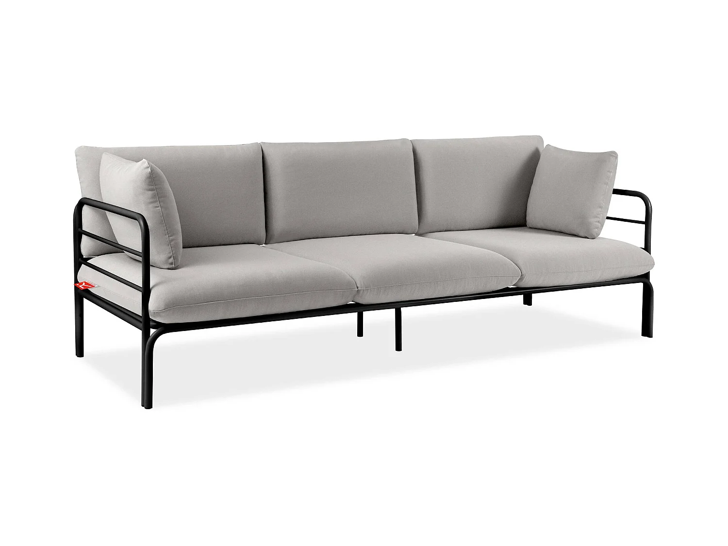 Canapé de jardin RAMBE anthracite et gris, dimensions 225x80x80 cm, idéal pour grands jardins