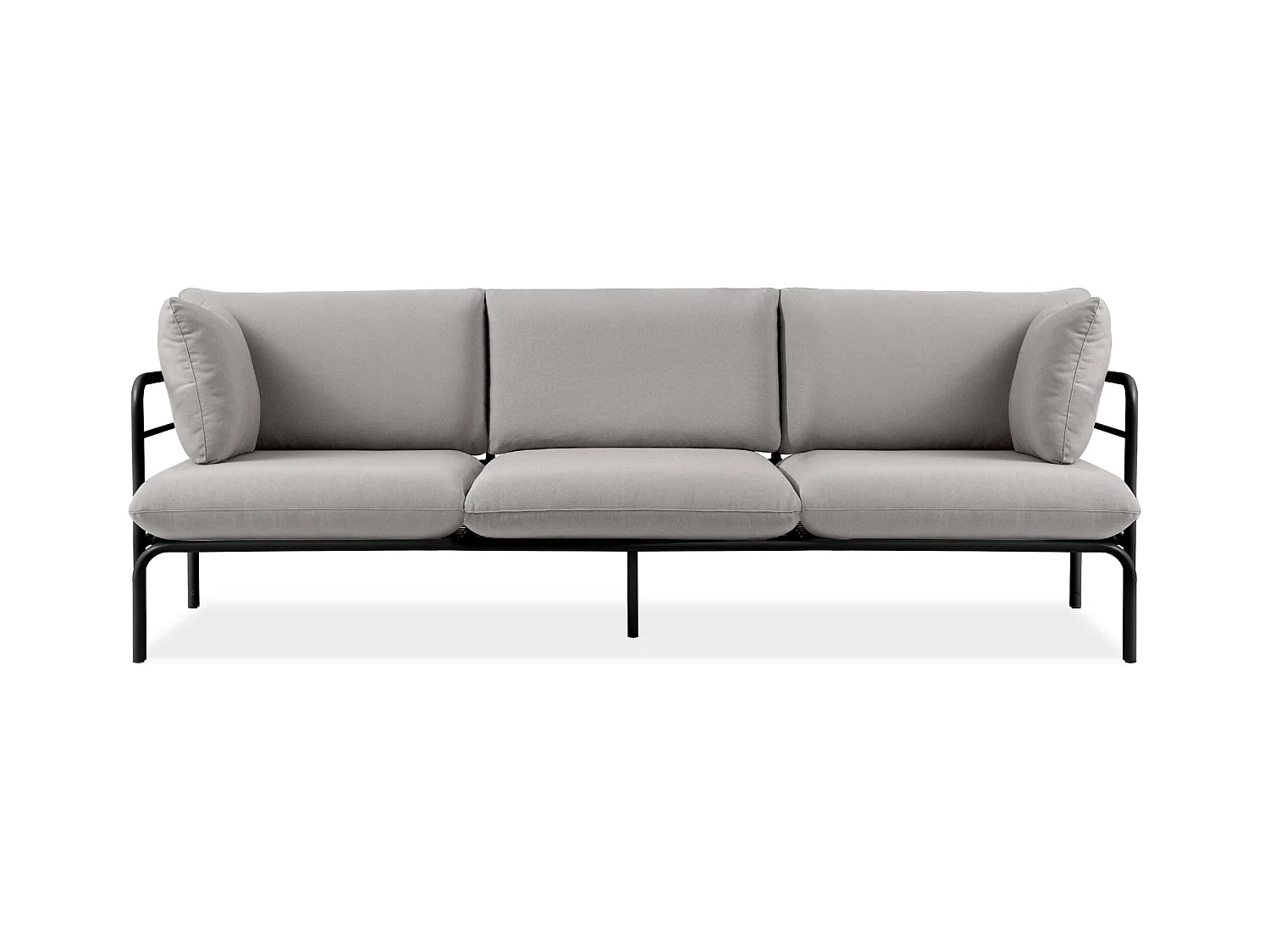 Canapé de jardin RAMBE anthracite et gris, dimensions 225x80x80 cm, idéal pour grands jardins