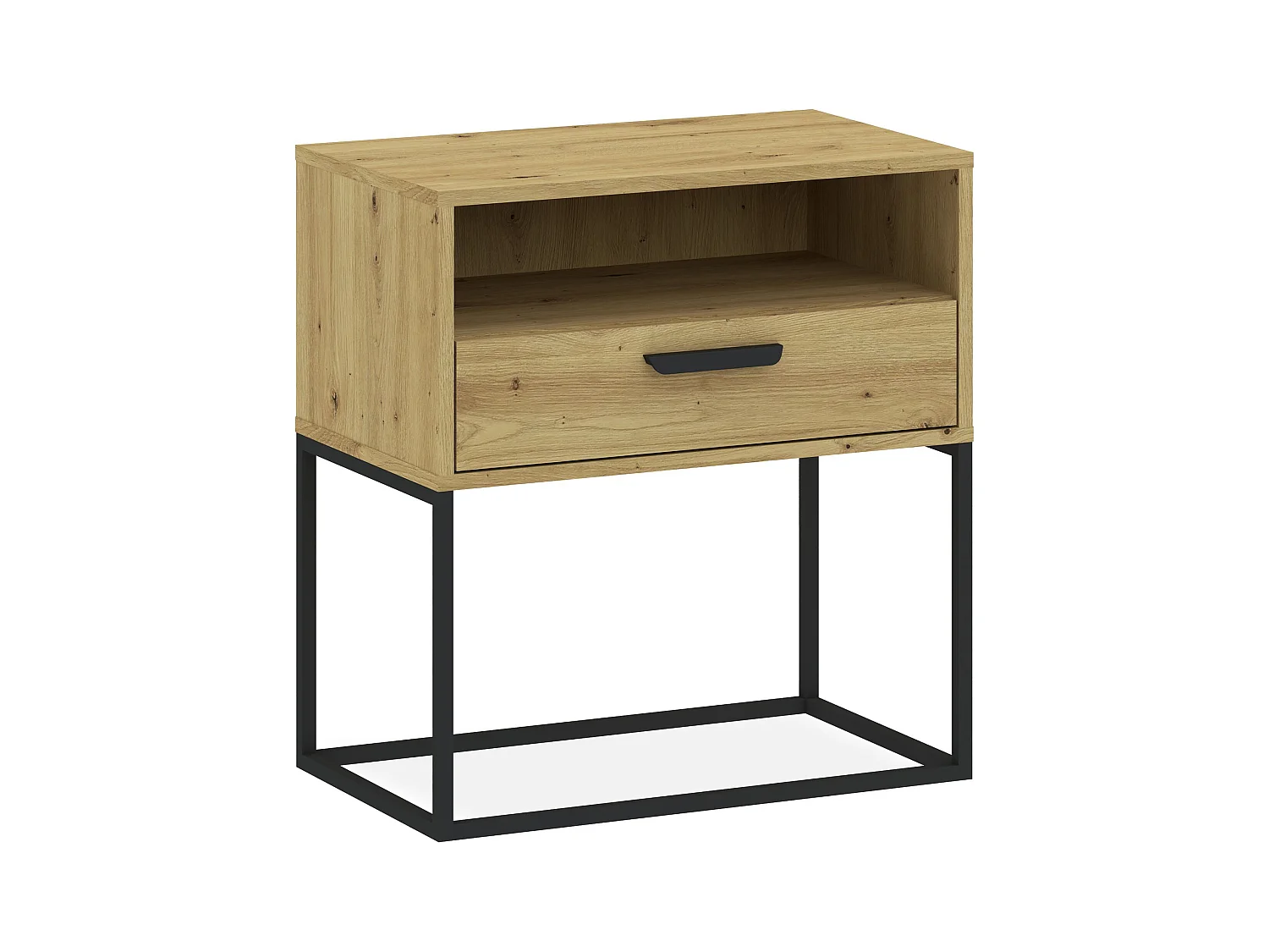 Table de chevet RECTUS couleur naturelle claire, dimensions 39x65x60 cm, style naturel