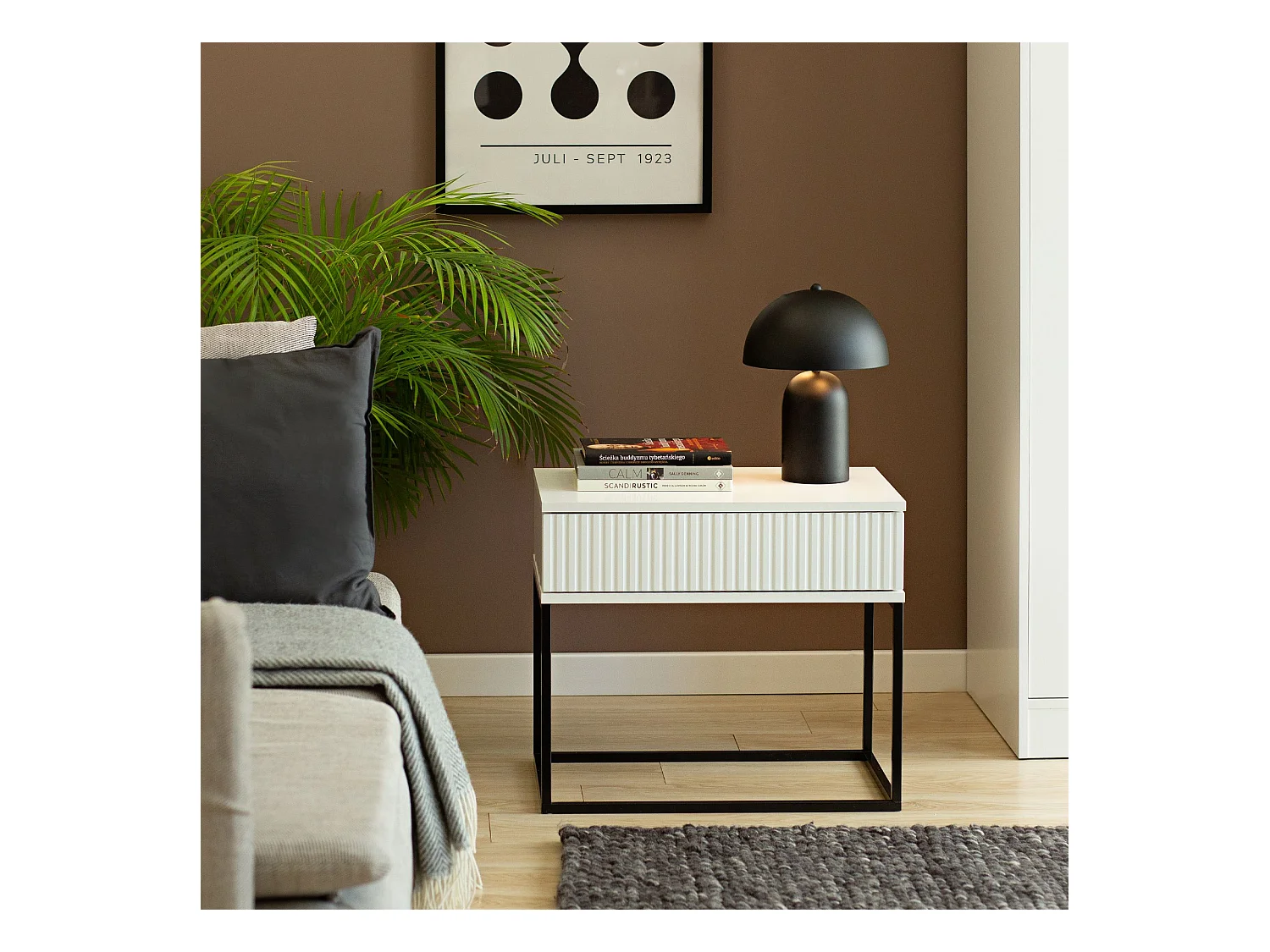 Set de 2 tables de chevet RECTUS blanc, dimensions 39x52x60 cm, idéal pour chambres