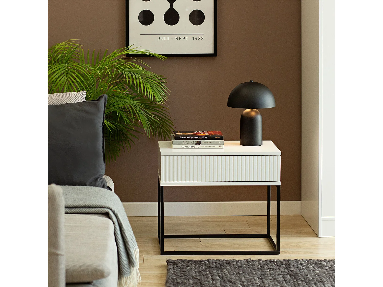 Set de 2 tables de chevet RECTUS blanc, dimensions 39x52x60 cm, idéal pour chambres