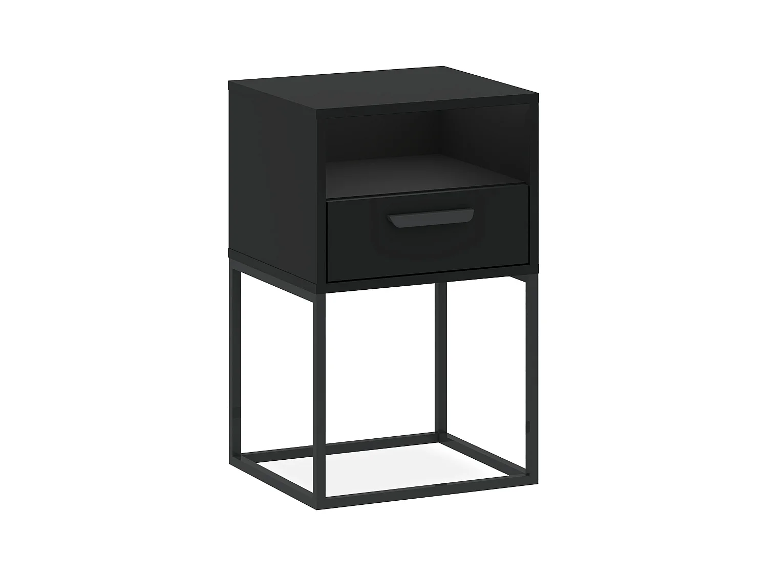 Table de chevet RECTUS noir, dimensions 39x65x40 cm, confort optimal