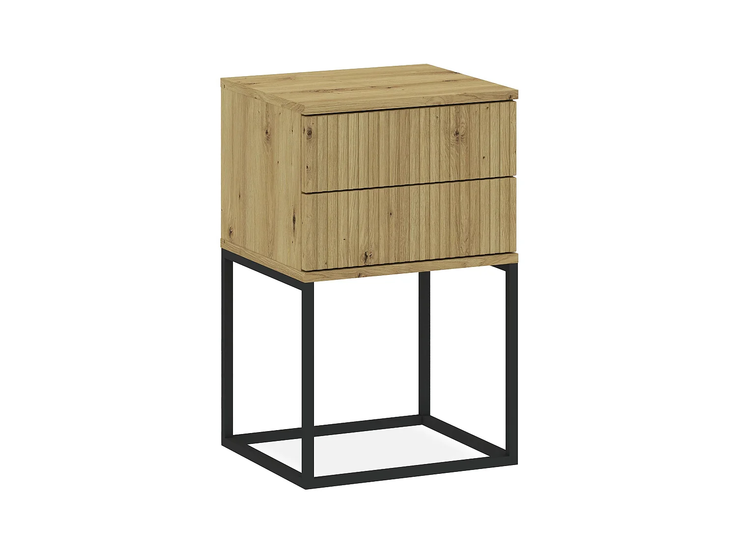 Table de chevet RECTUS couleur naturelle claire, dimensions 39x65x40 cm, design naturel